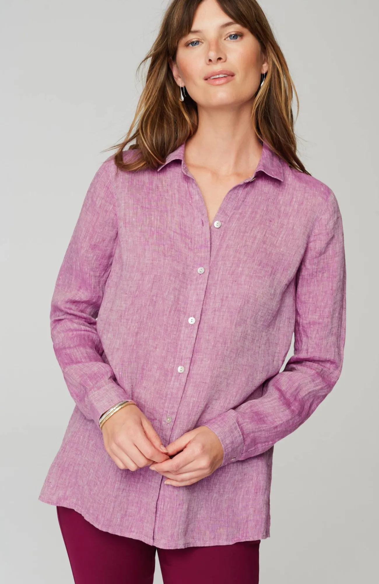 J.Jill Everyday Linen Button-Front Shirt Cheap