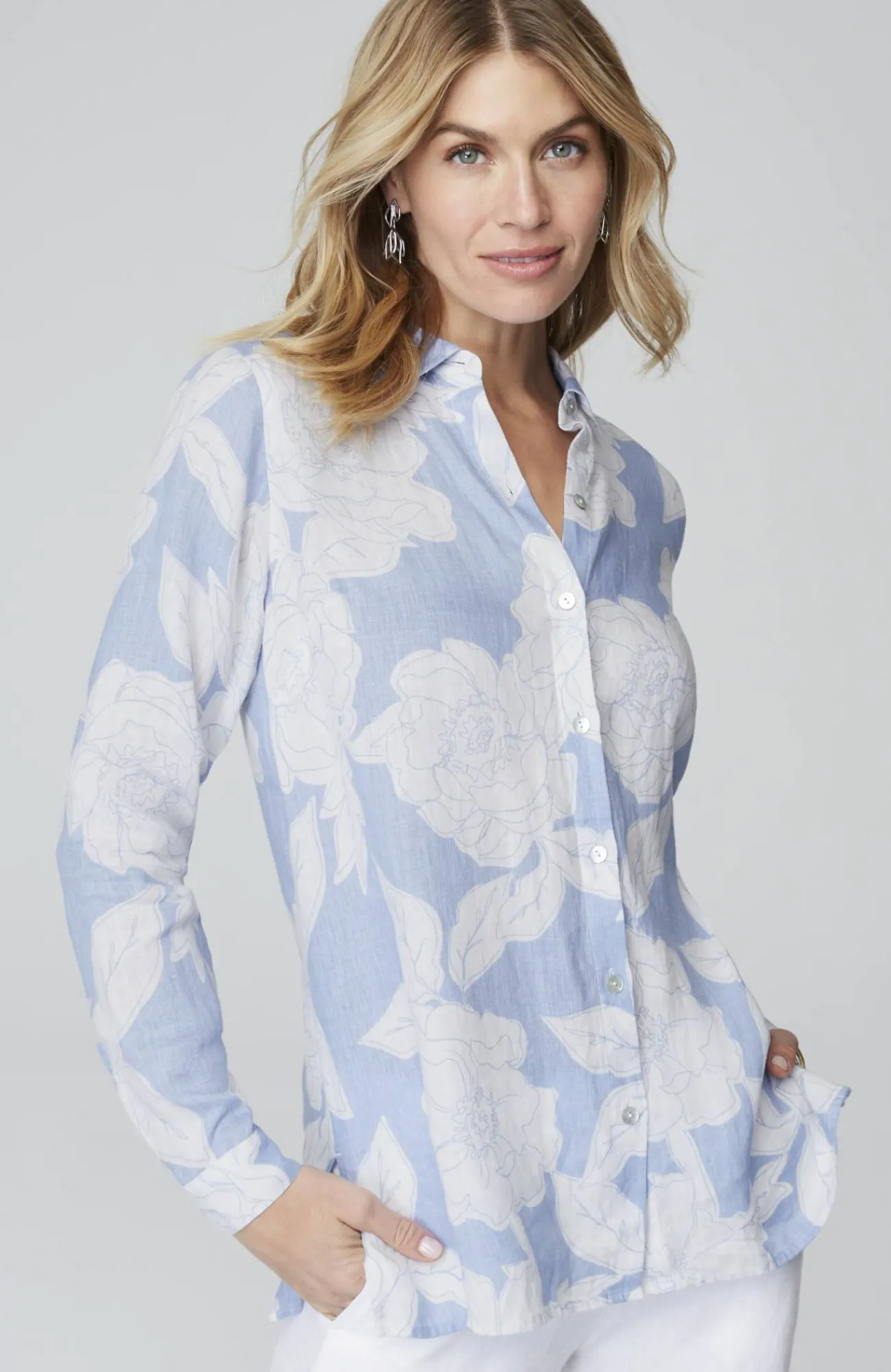 J.Jill Everyday Linen Button-Front Shirt Cheap