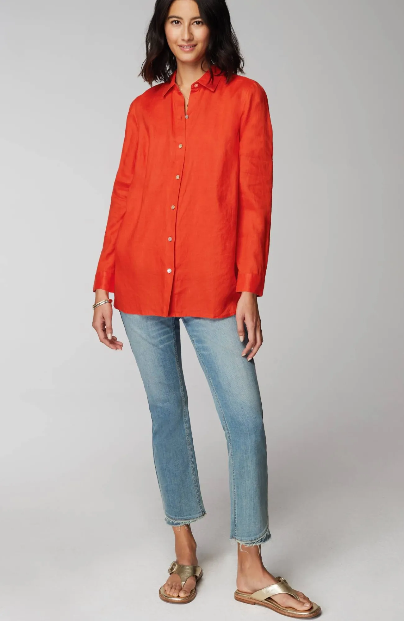 J.Jill Everyday Linen Button-Front Shirt Cheap