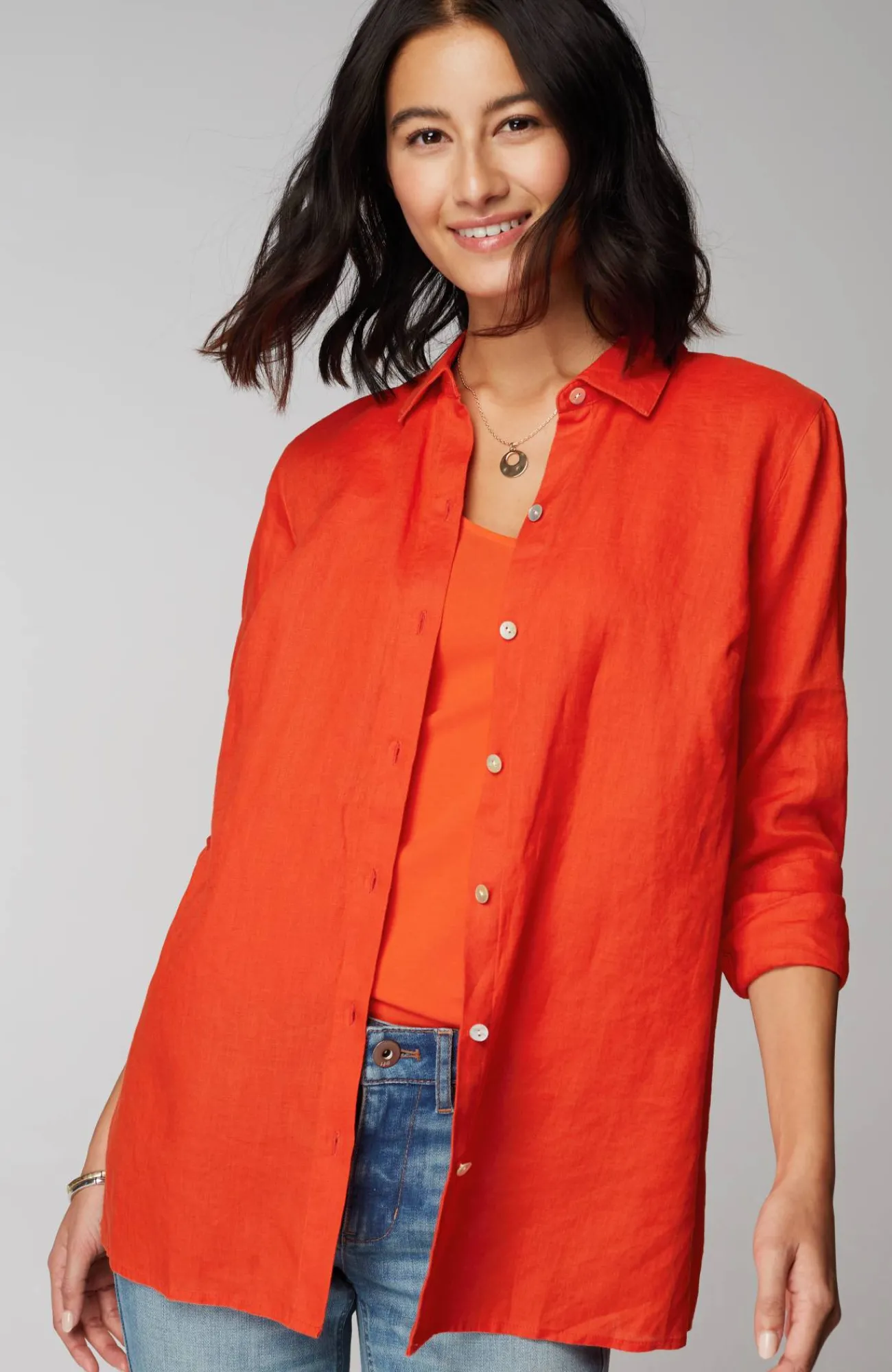 J.Jill Everyday Linen Button-Front Shirt Cheap