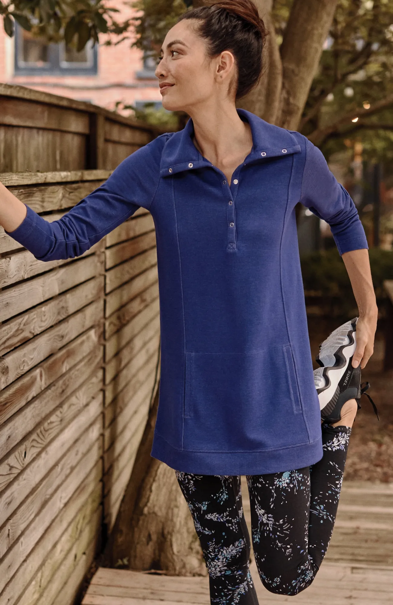 J.Jill Fit Double-Knit Snap-Collared Tunic Cheap
