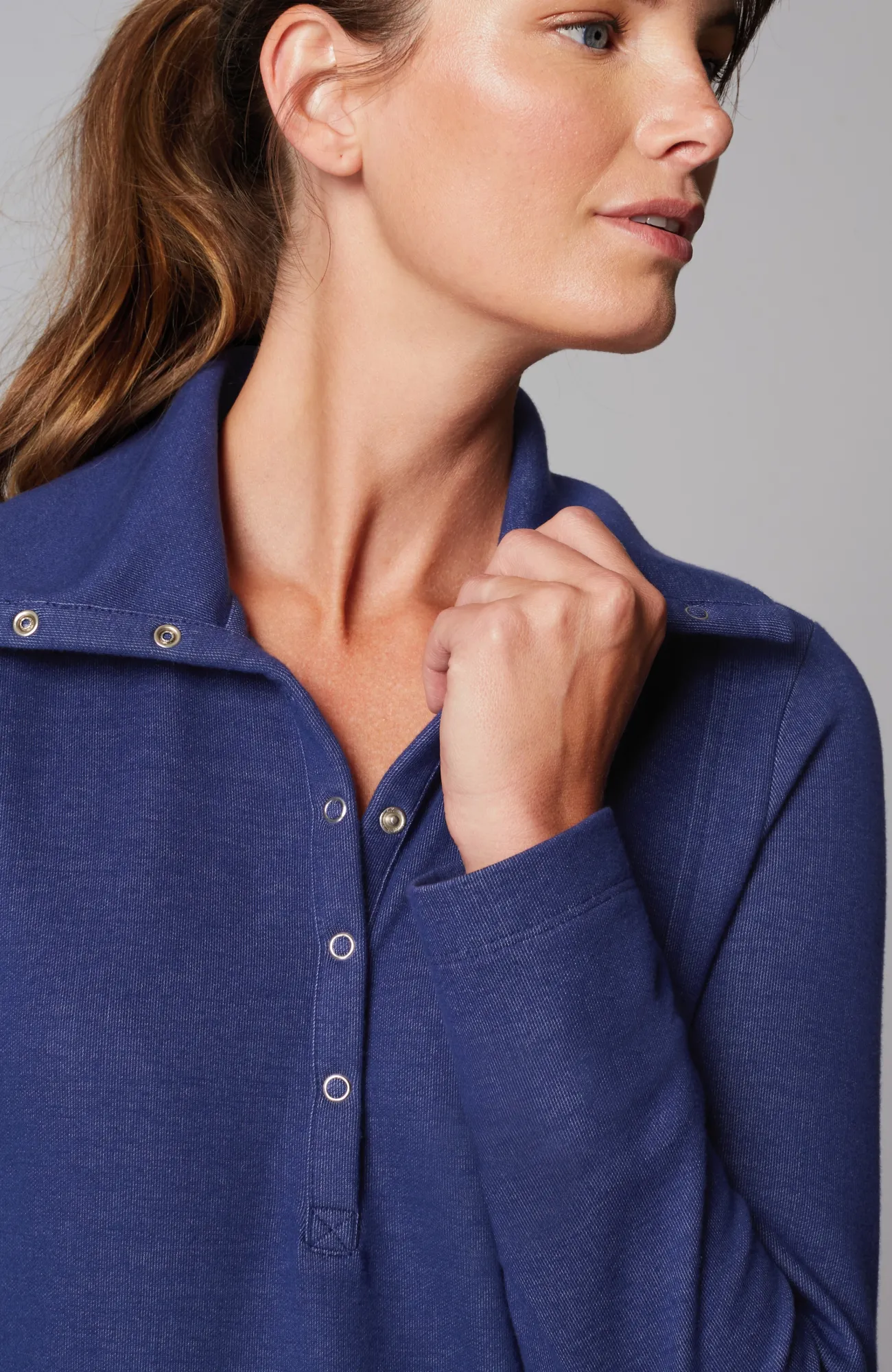 J.Jill Fit Double-Knit Snap-Collared Tunic Cheap