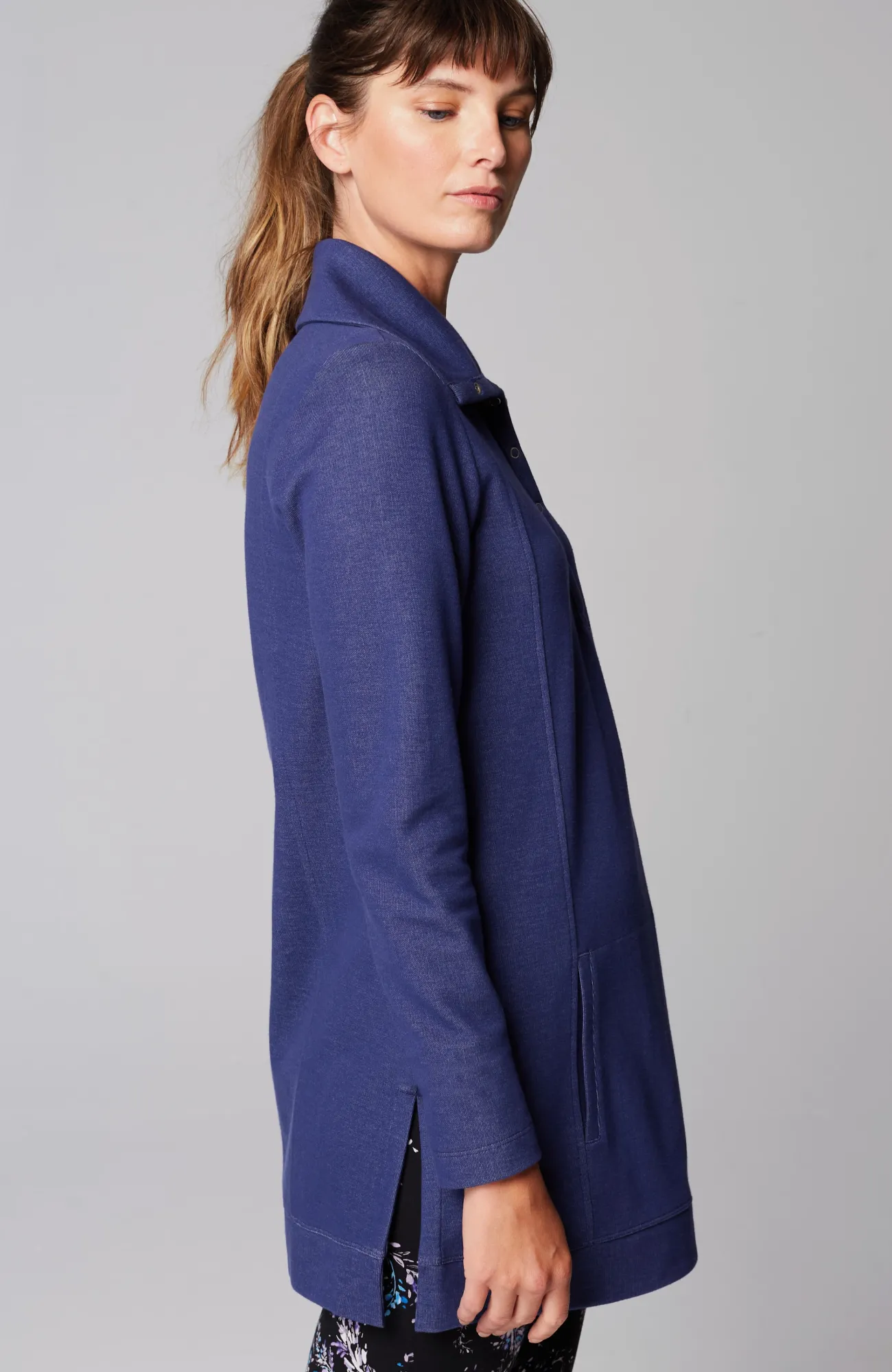 J.Jill Fit Double-Knit Snap-Collared Tunic Cheap