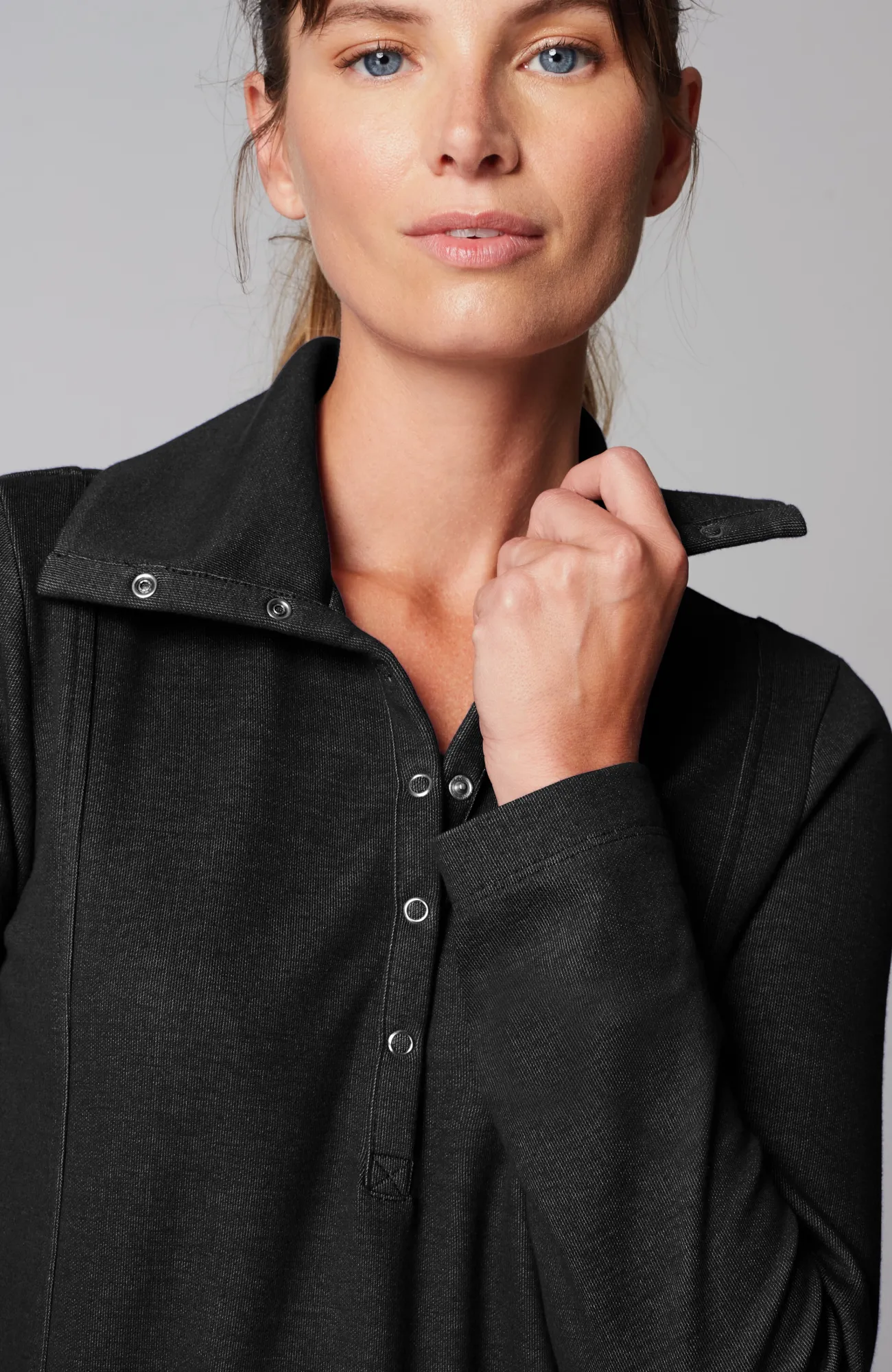 J.Jill Fit Double-Knit Snap-Collared Tunic Cheap