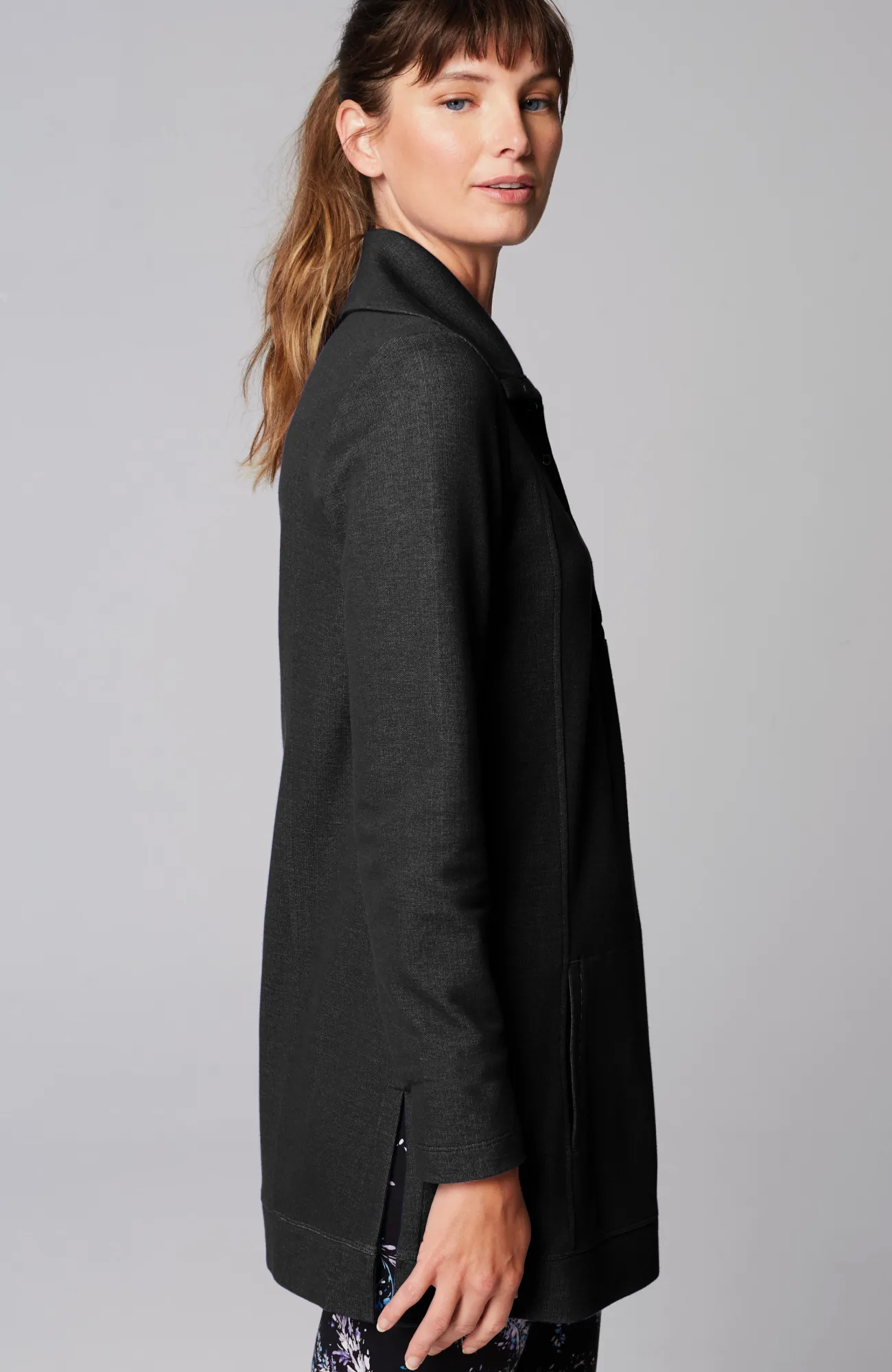 J.Jill Fit Double-Knit Snap-Collared Tunic Cheap
