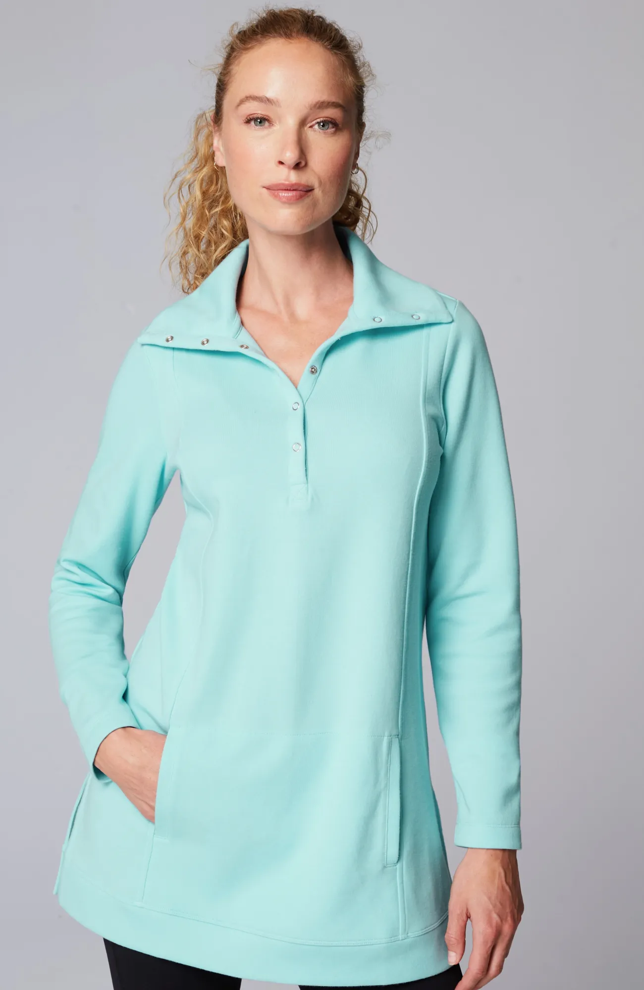 J.Jill Fit Double-Knit Snap-Collared Tunic Cheap