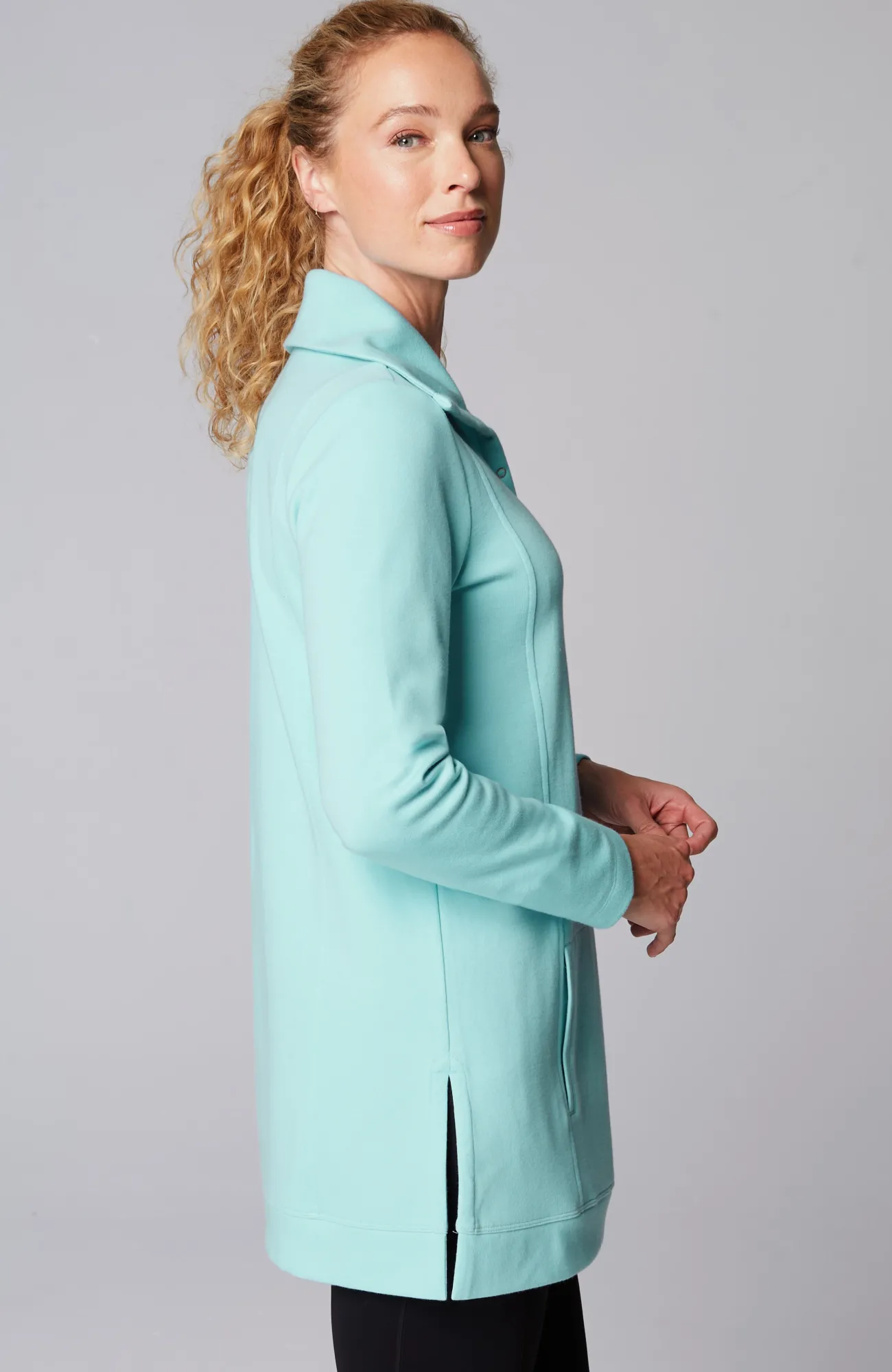 J.Jill Fit Double-Knit Snap-Collared Tunic Cheap