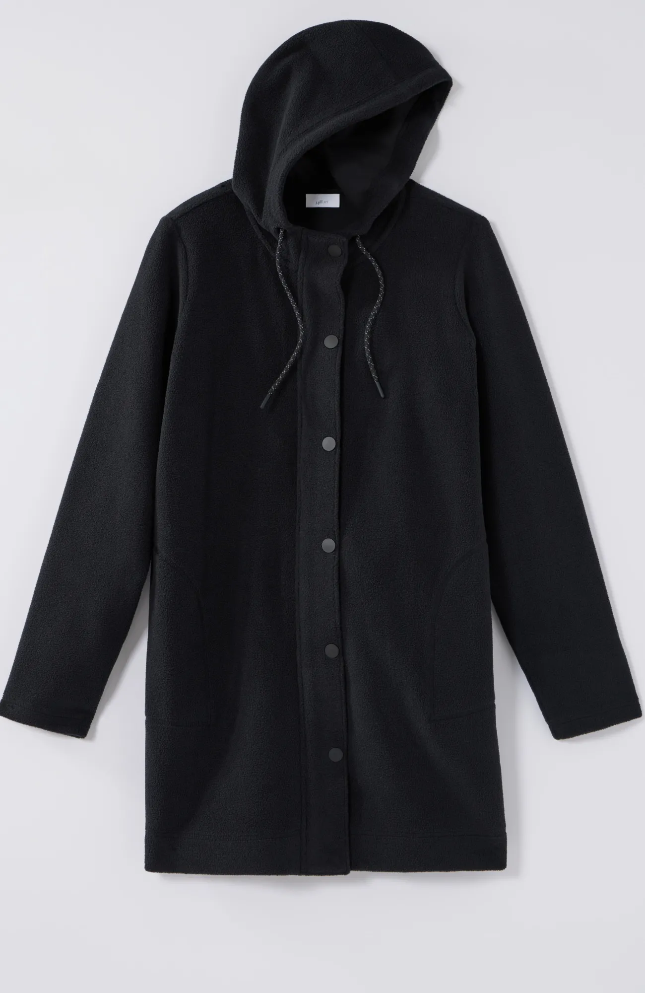 J.Jill Fit Fleece Snap-Front Hooded Jacket Black Shop