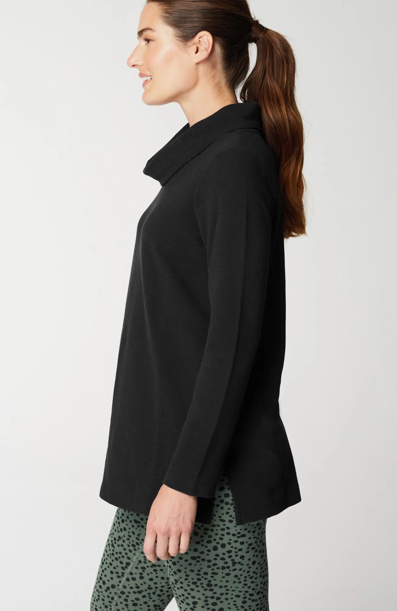J.Jill Fit Ottoman Cowl-Neck Tunic Black Cheap