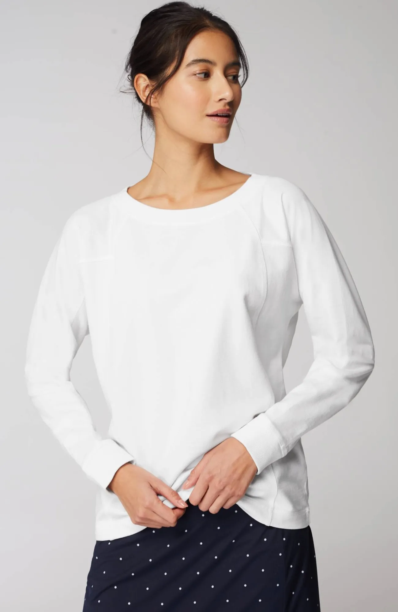 J.Jill Fit Seamed Dolman-Sleeve Sweatshirt Outlet