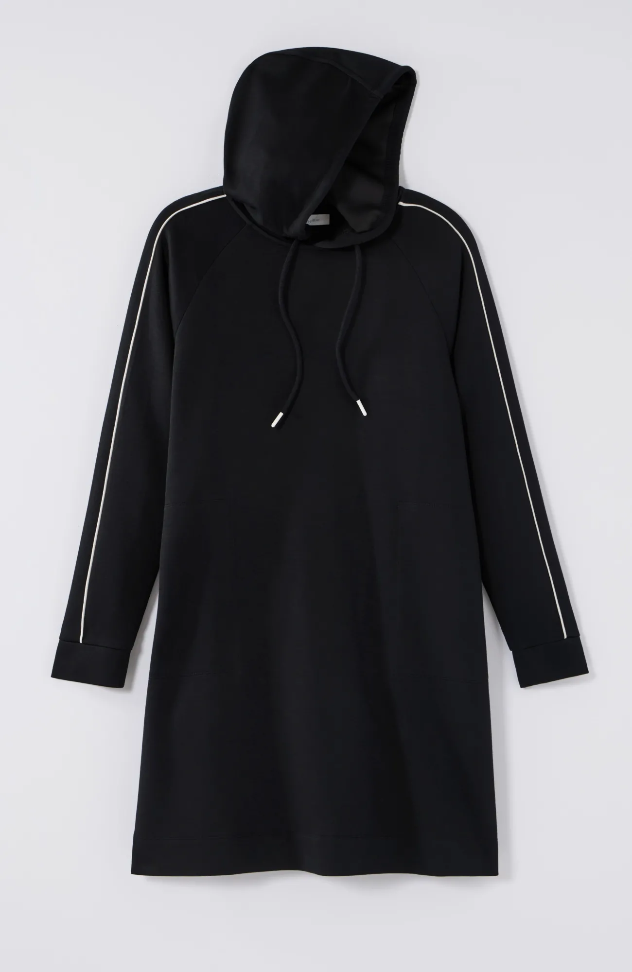 J.Jill Fit Sleek Double-Knit Hooded Piped Dress Black/smokey Cream Best