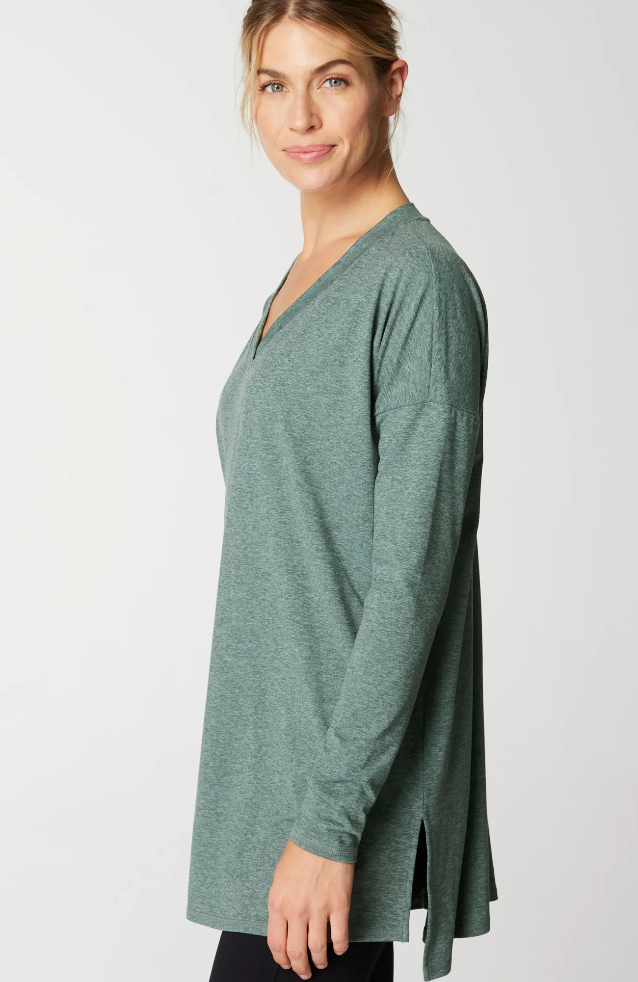 J.Jill Fit Supreme Stretch High-Low Tunic Dark Blue Dusk Multi Cheap