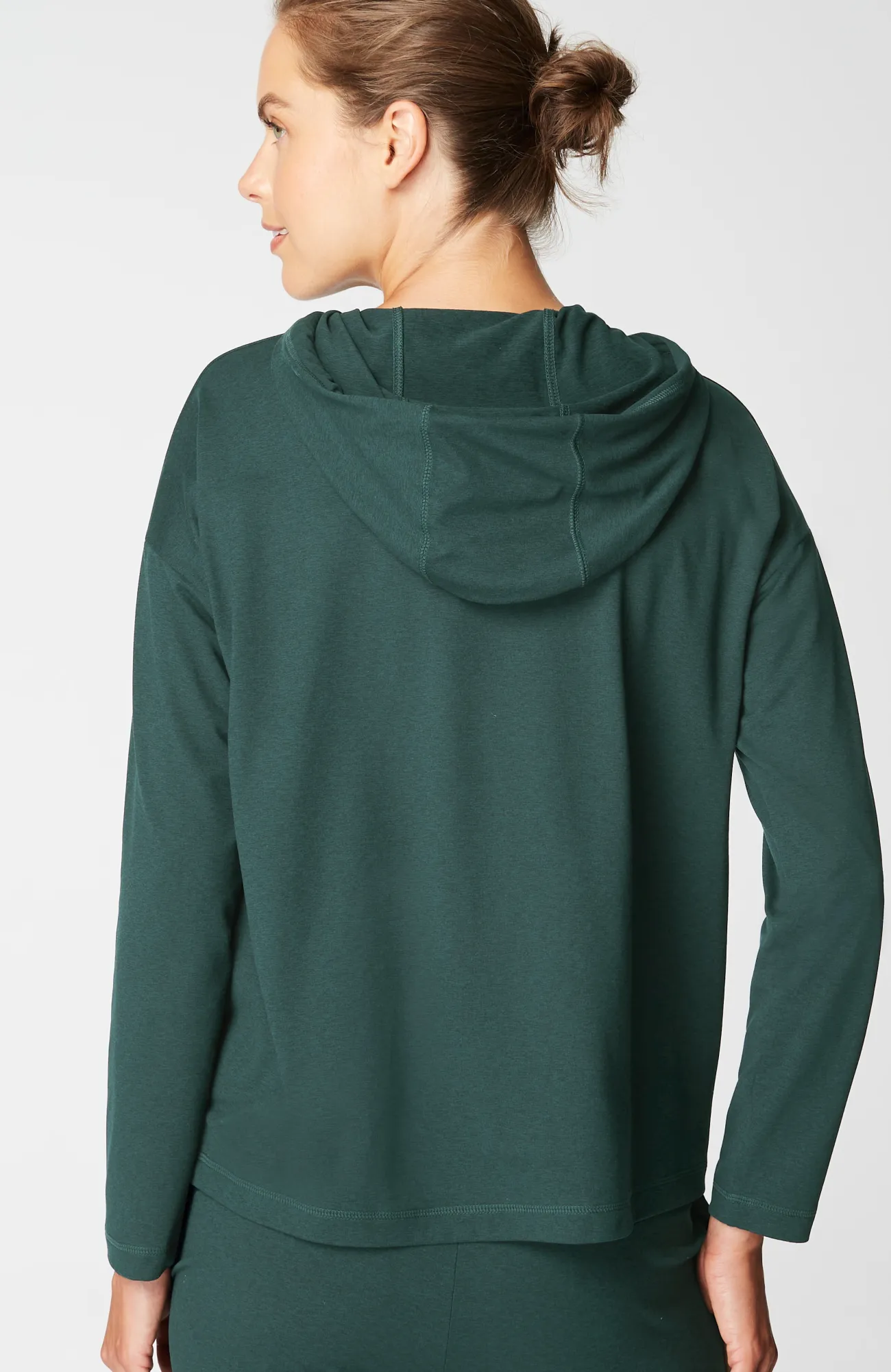 J.Jill Fit Supreme Stretch Seamed Hoodie Pine Multi Hot