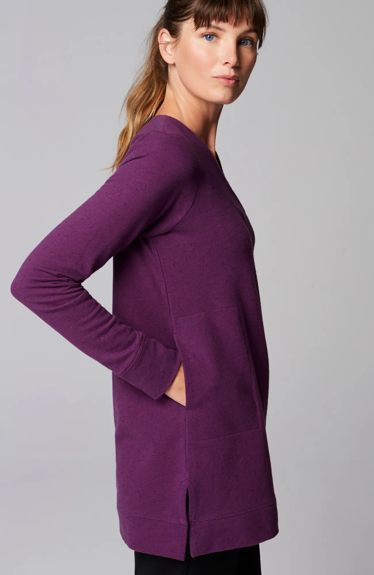 J.Jill Fit Tweeded French Terry Side-Slit Tunic Cheap