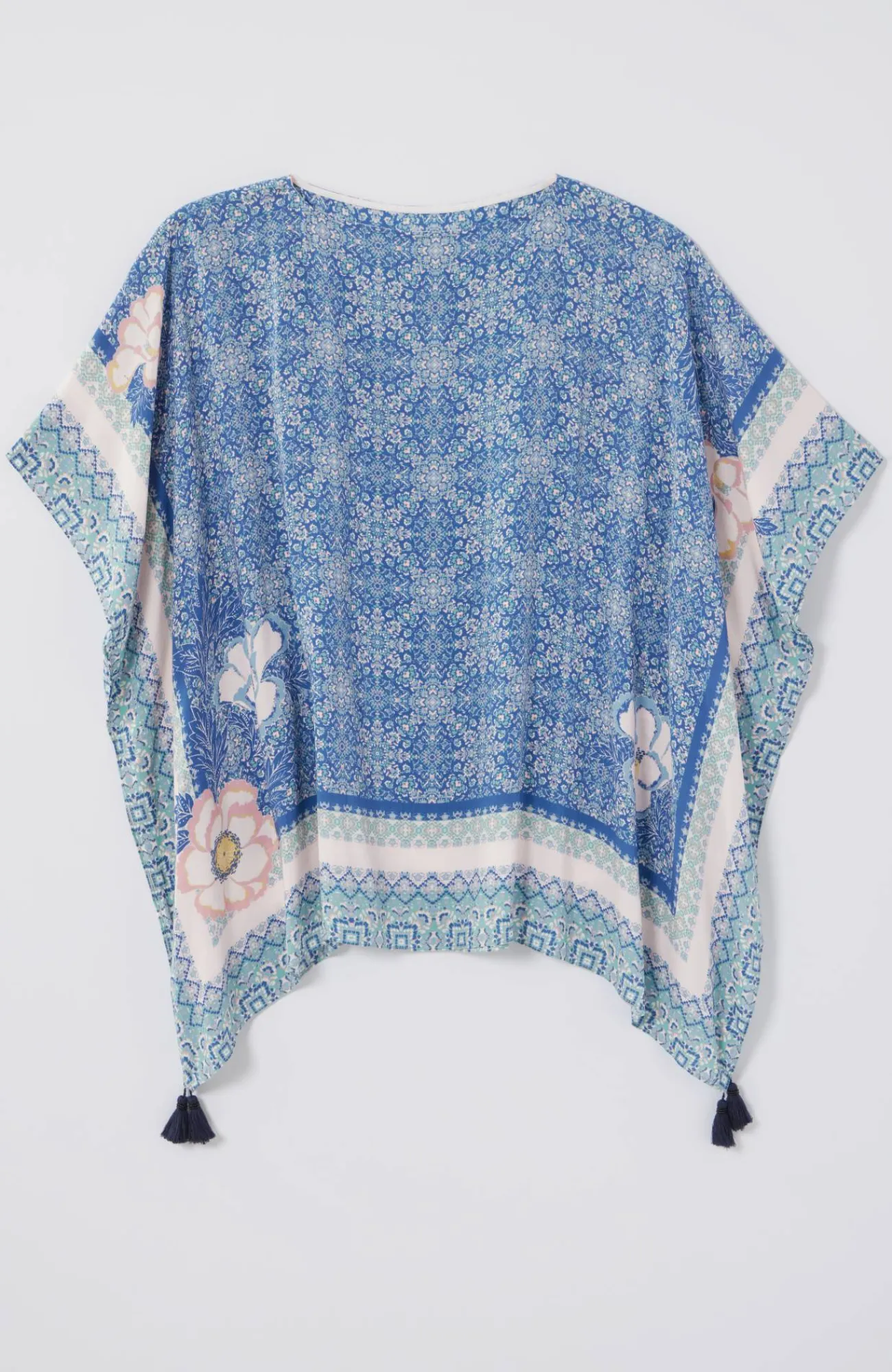 J.Jill Floral Medallion Poncho Deep Sea Multi Sale