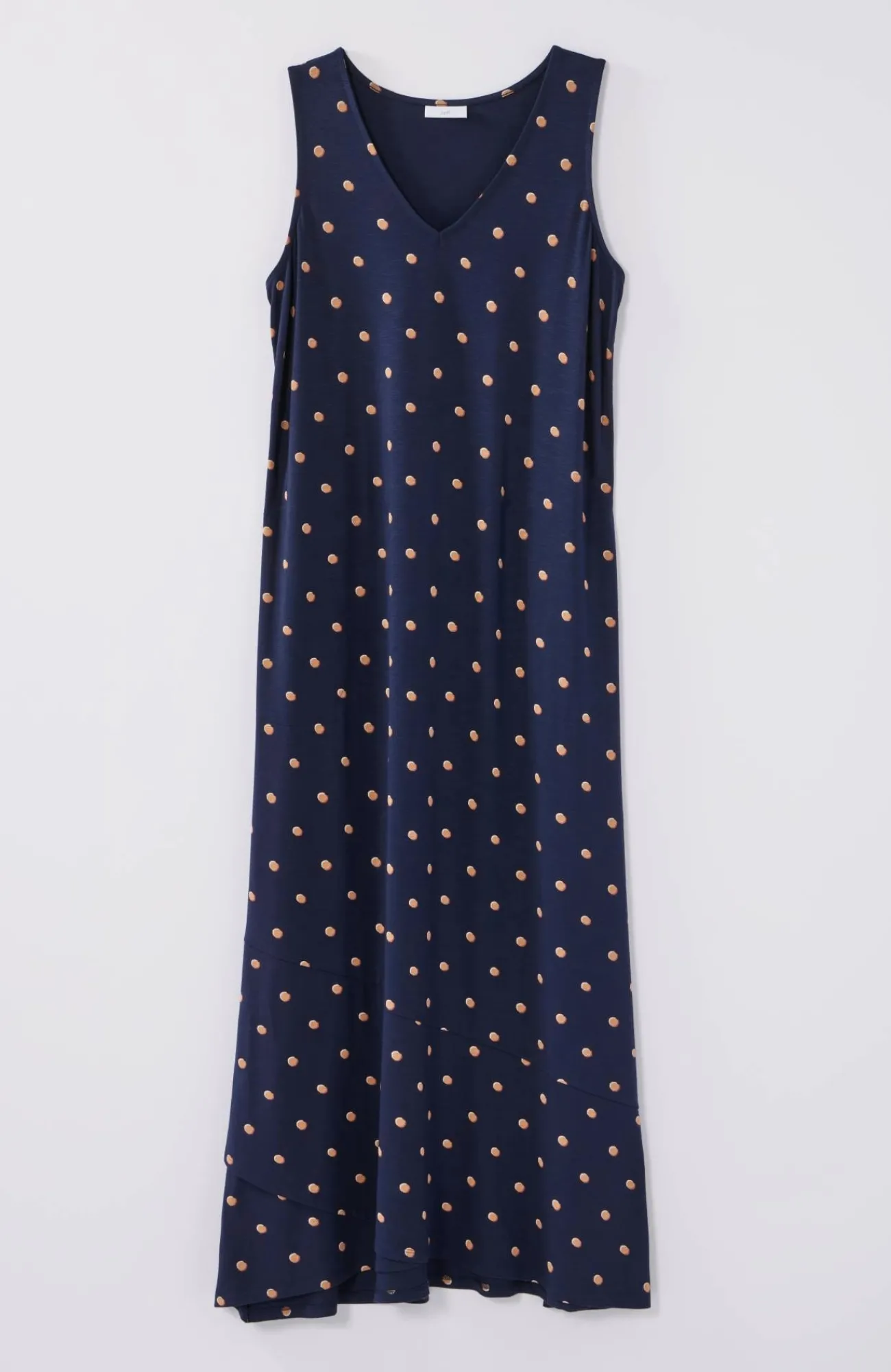 J.Jill Flounced-Hem Midi Dress Navy Blue Button Dot Cheap