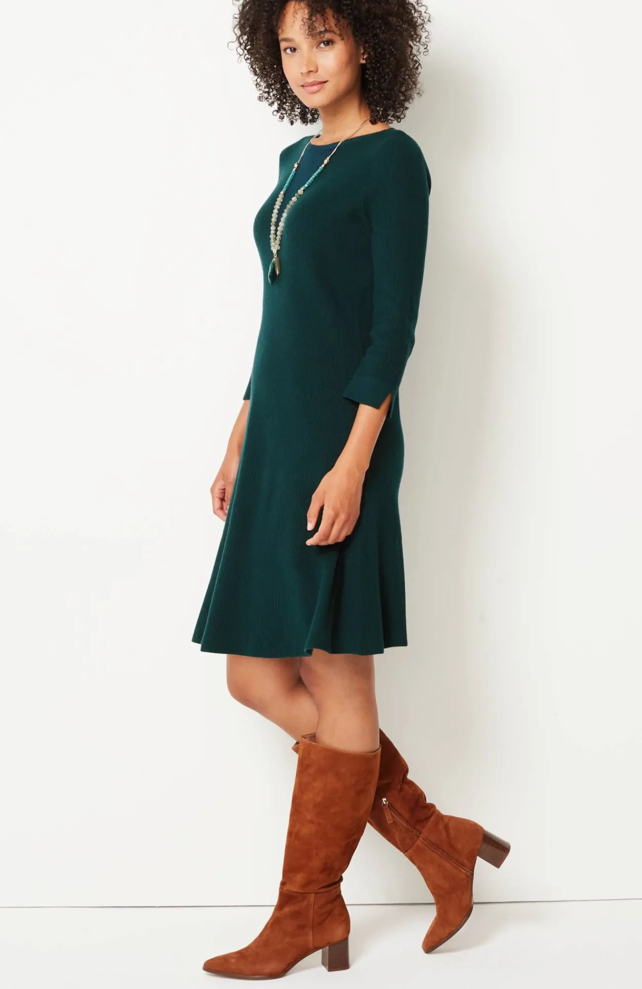 J.Jill Flounced-Hem Sweater Dress Best Sale