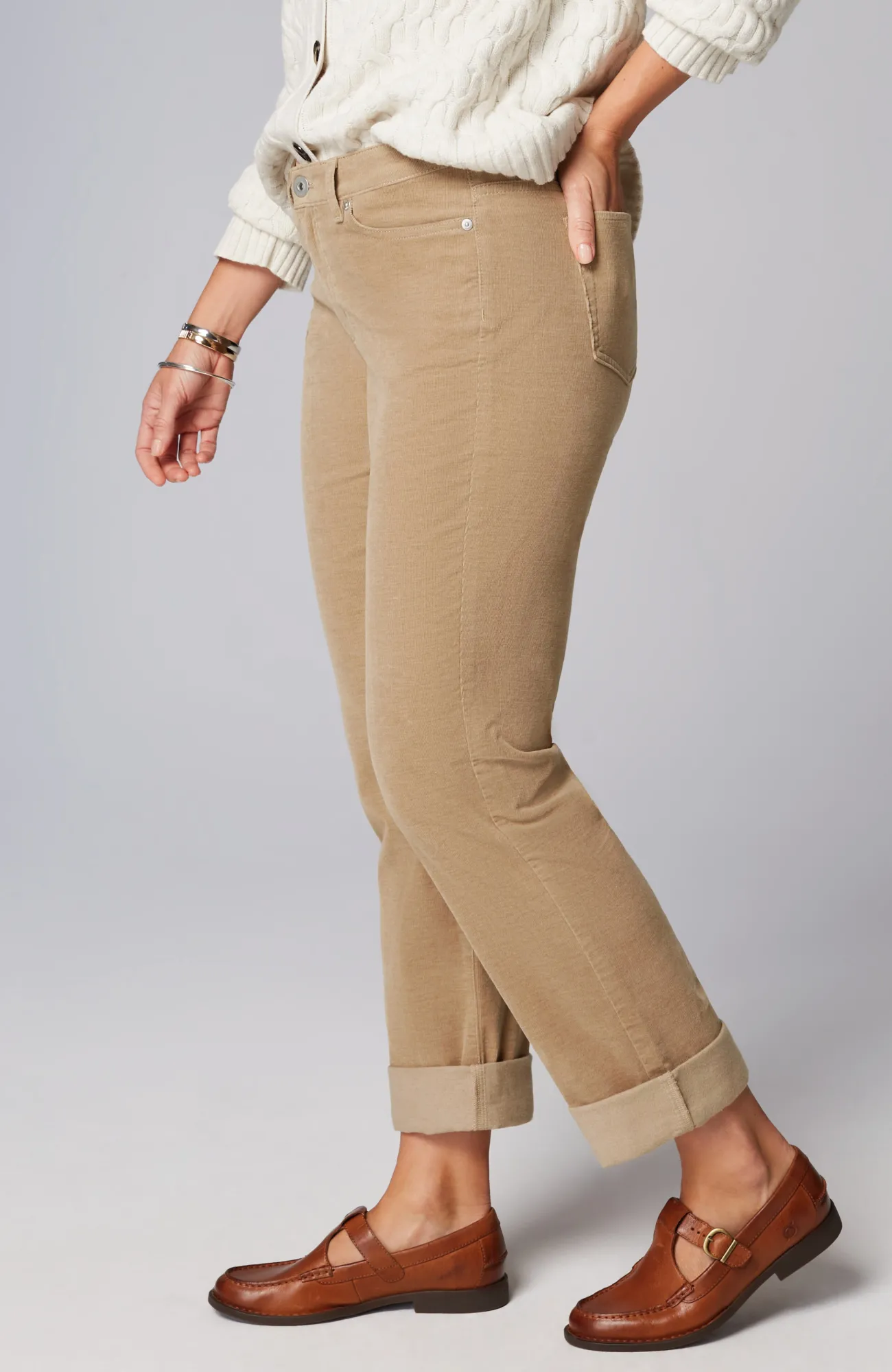J.Jill Heathered-Cord Relaxed Boyfriend Jeans Clearance