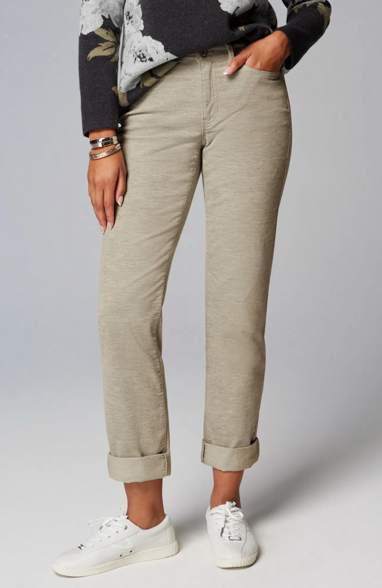J.Jill Heathered-Cord Relaxed Boyfriend Jeans Clearance