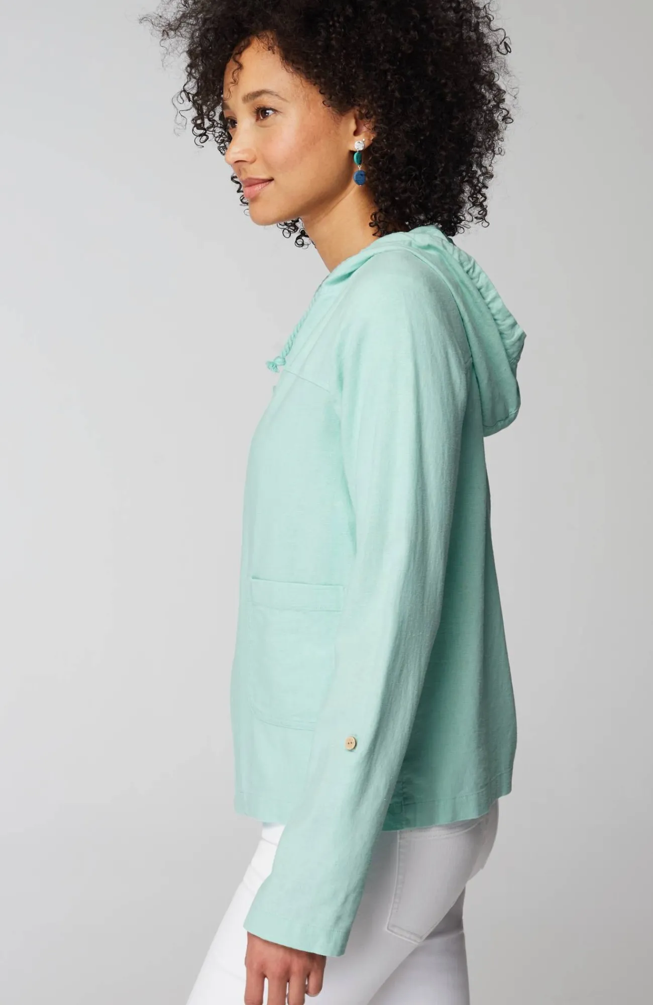 J.Jill Hooded Tab-Sleeve Jacket Flash Sale