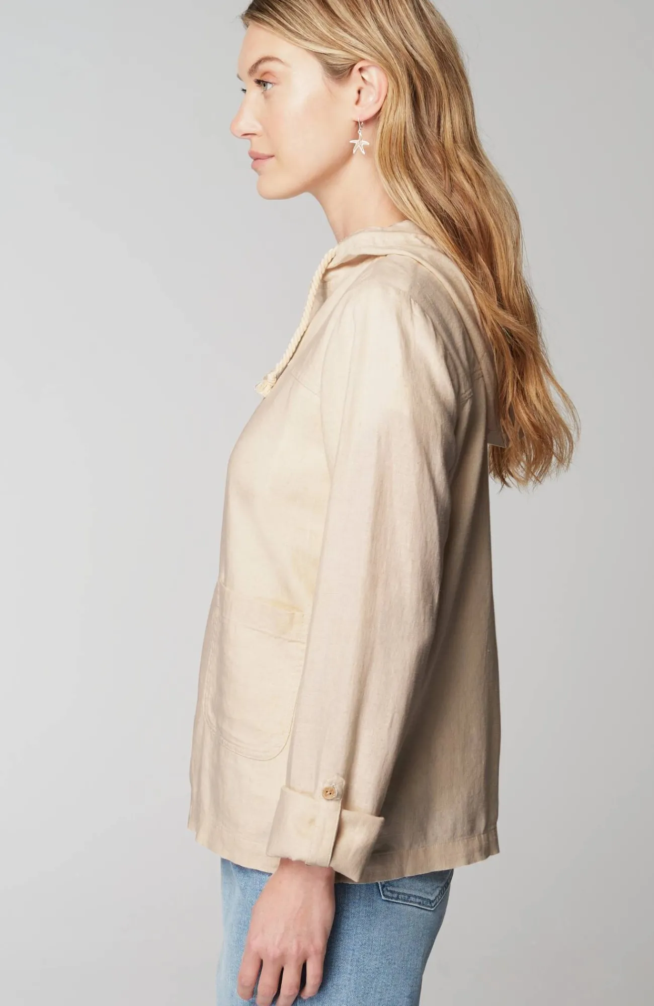 J.Jill Hooded Tab-Sleeve Jacket Flash Sale