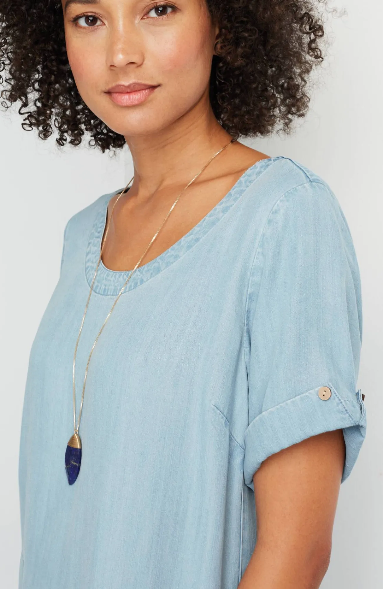 J.Jill Indigo High-Low Dress Coastal Wash Flash Sale