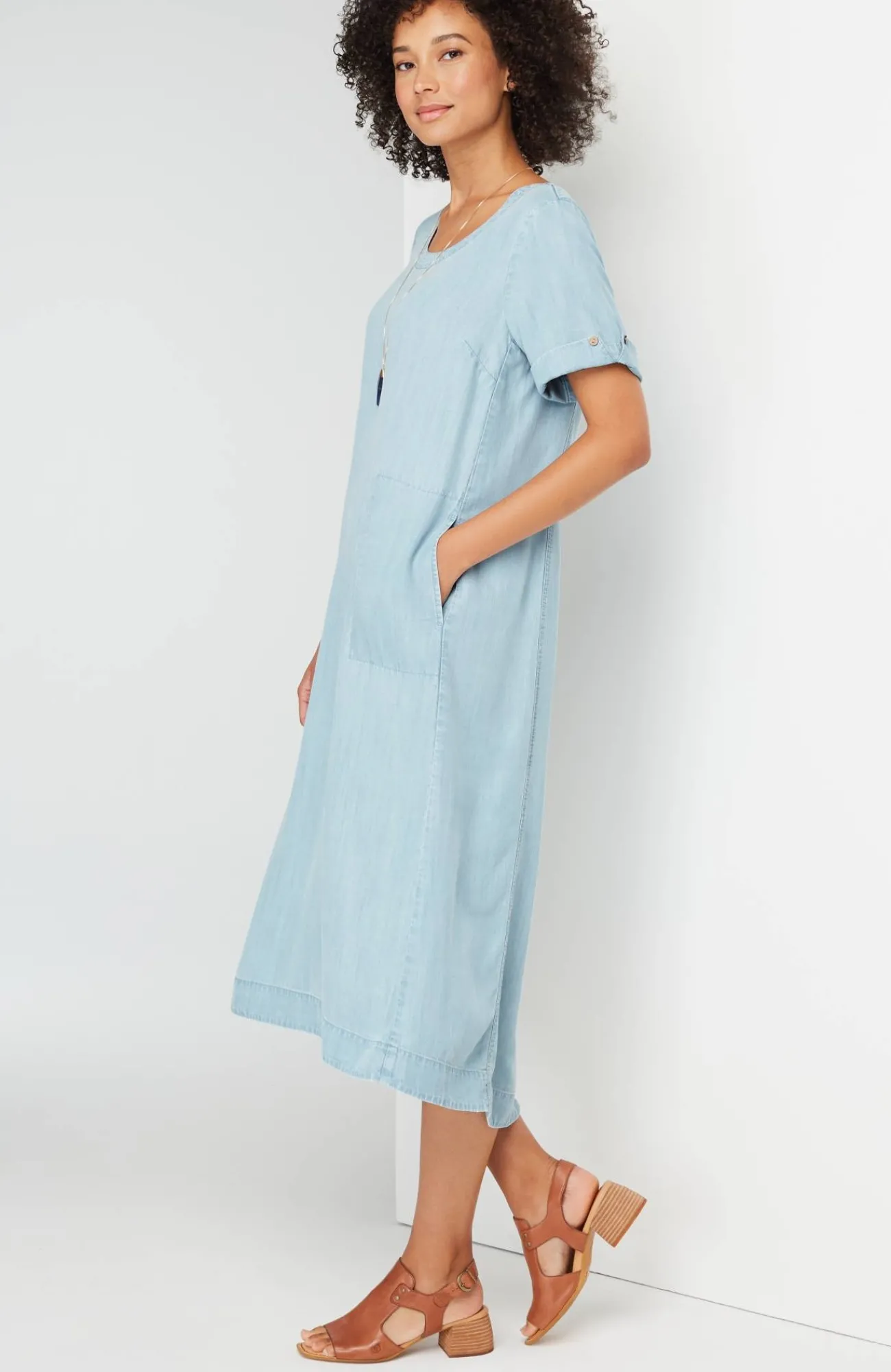J.Jill Indigo High-Low Dress Coastal Wash Flash Sale