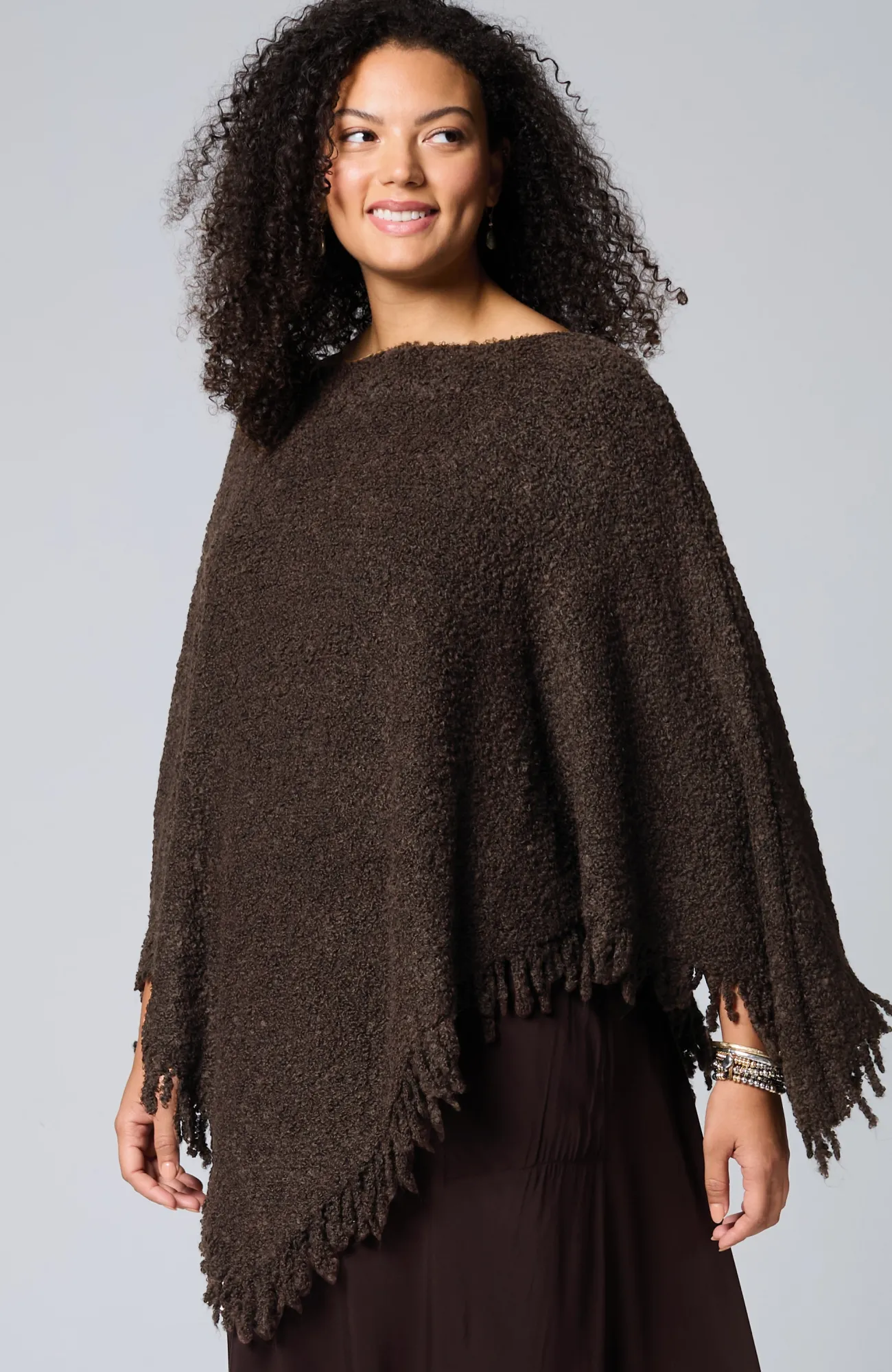 J.Jill Italian Bouclé Asymmetric Poncho Clearance