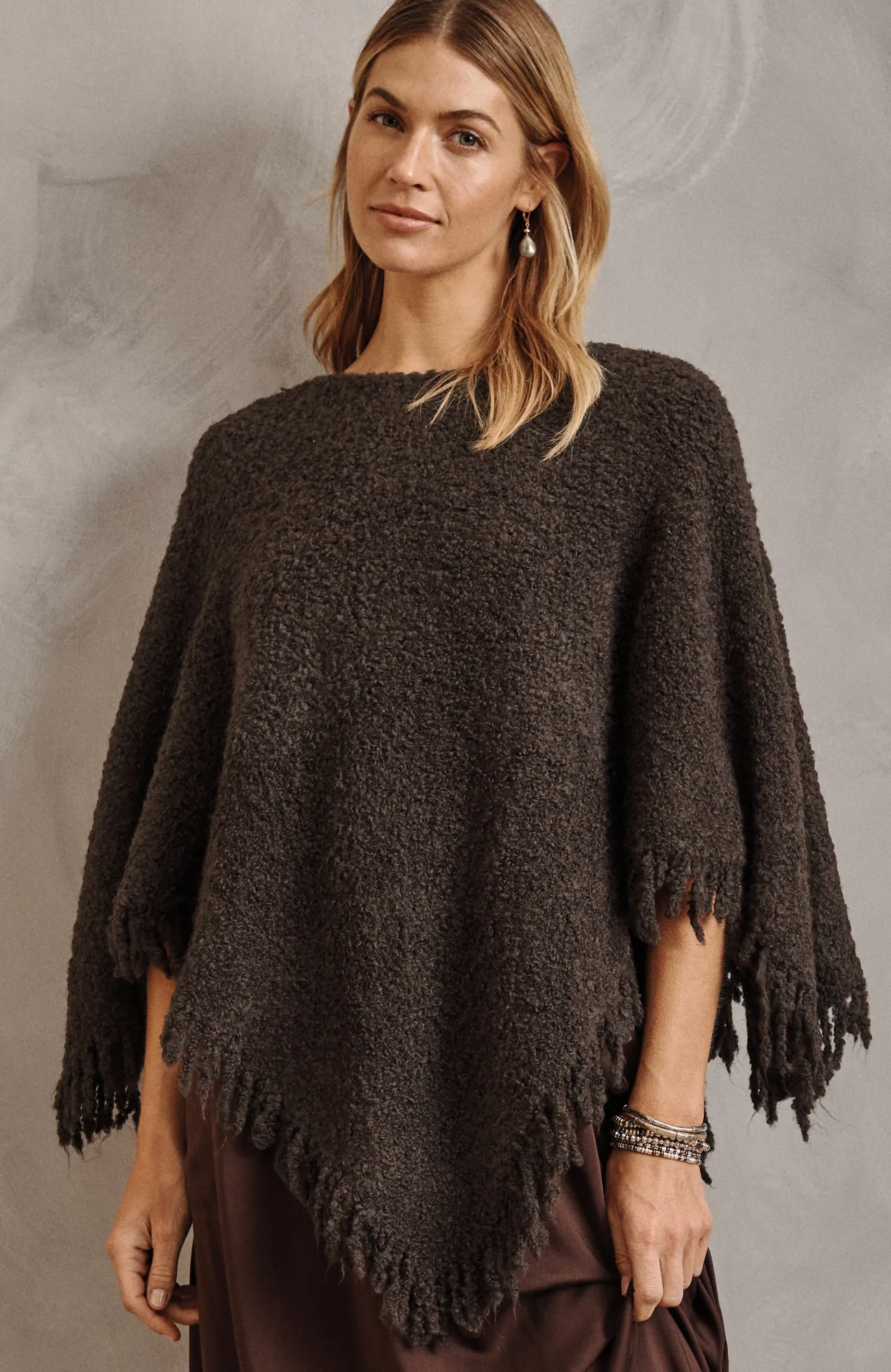 J.Jill Italian Bouclé Asymmetric Poncho Clearance