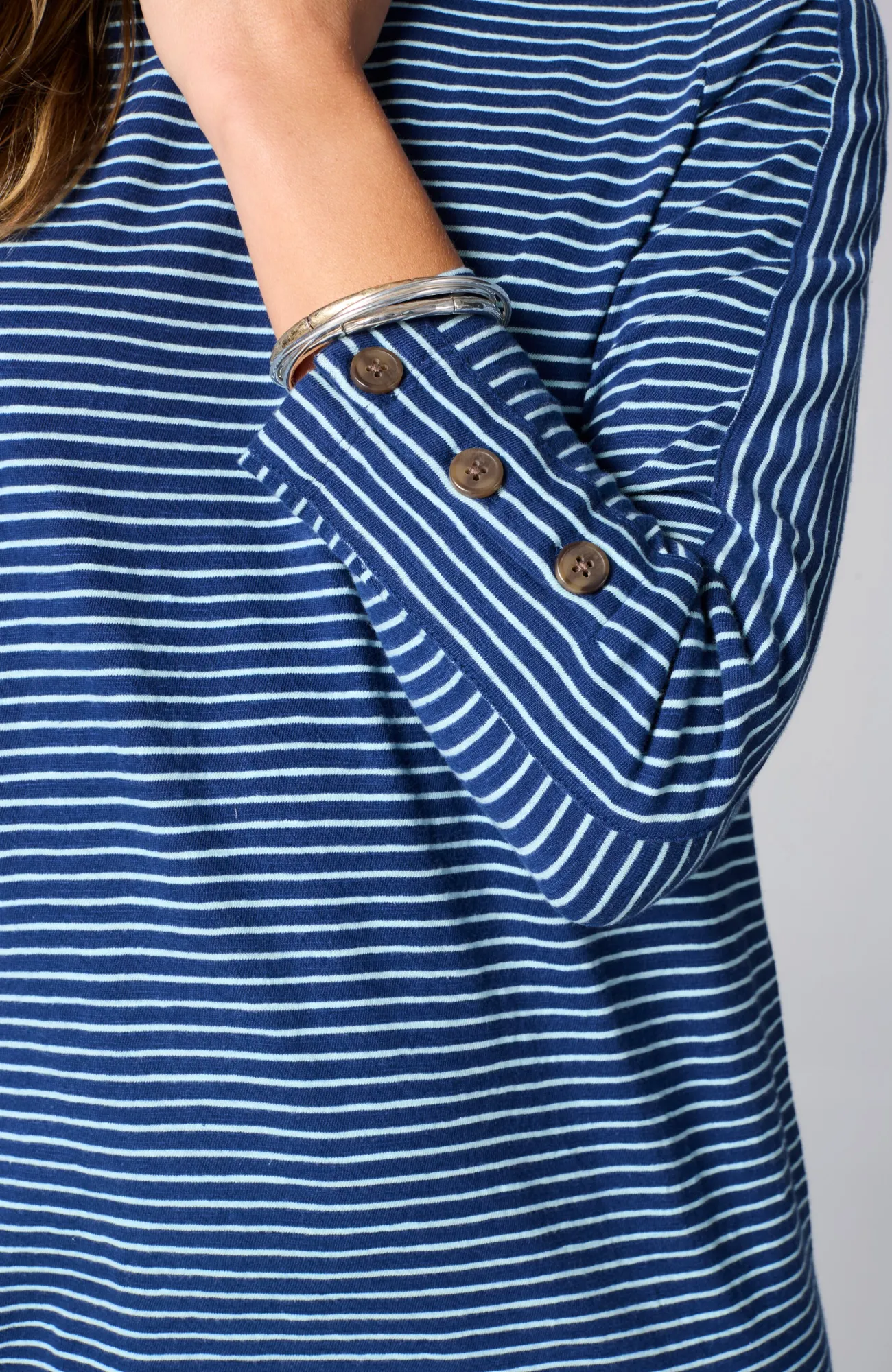 J.Jill Knit Button-Cuff Dress Ocean/sea Mist Cheap