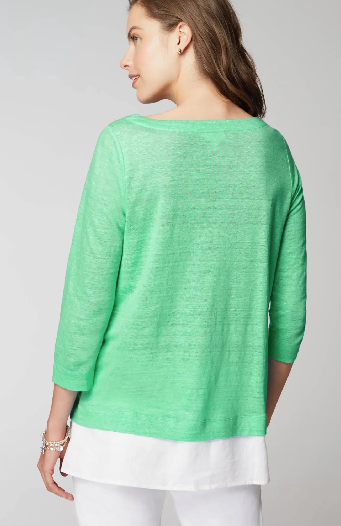 J.Jill Layered-Hem Mixed-Media Linen Tunic Best Sale