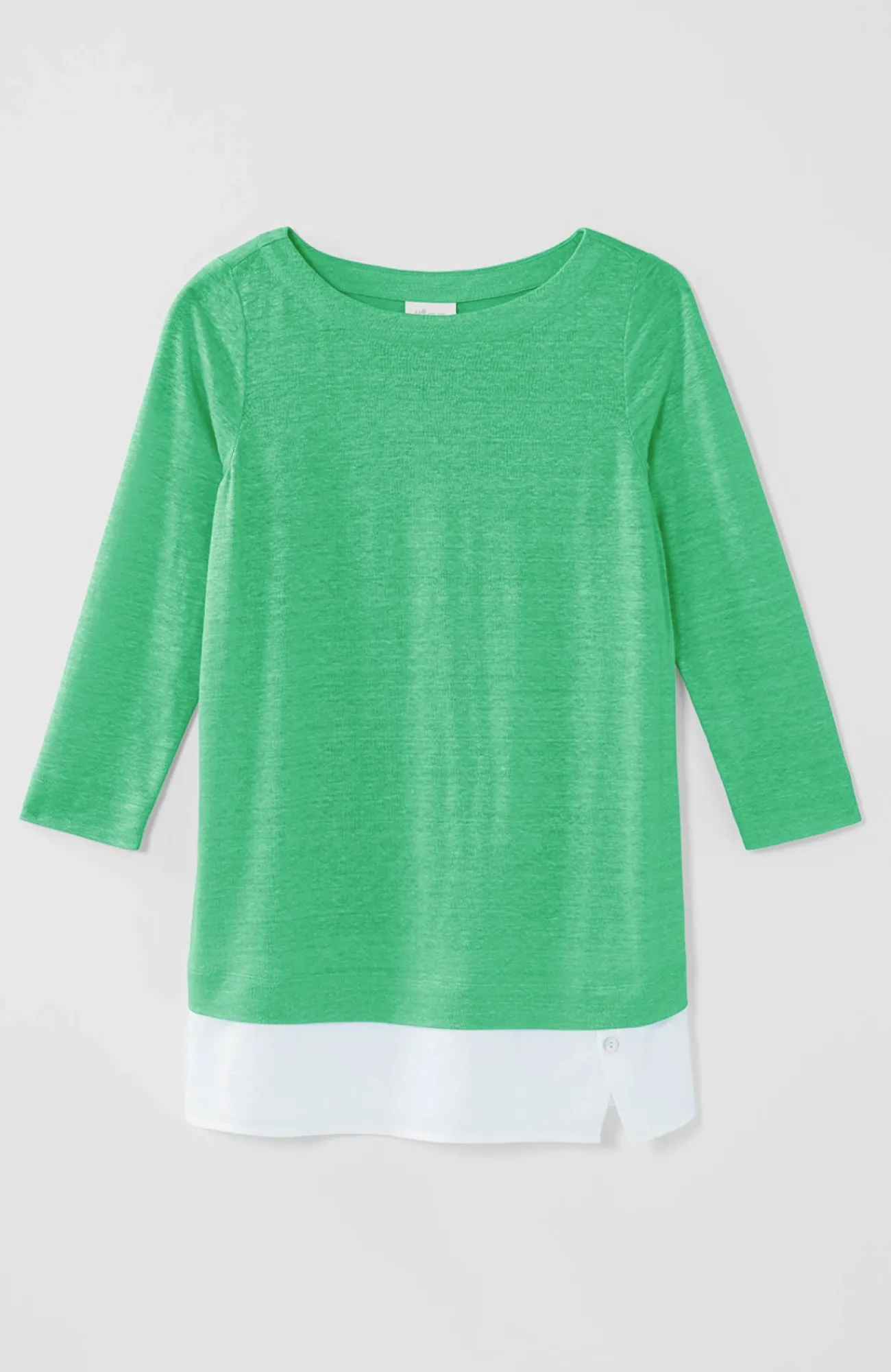 J.Jill Layered-Hem Mixed-Media Linen Tunic Best Sale