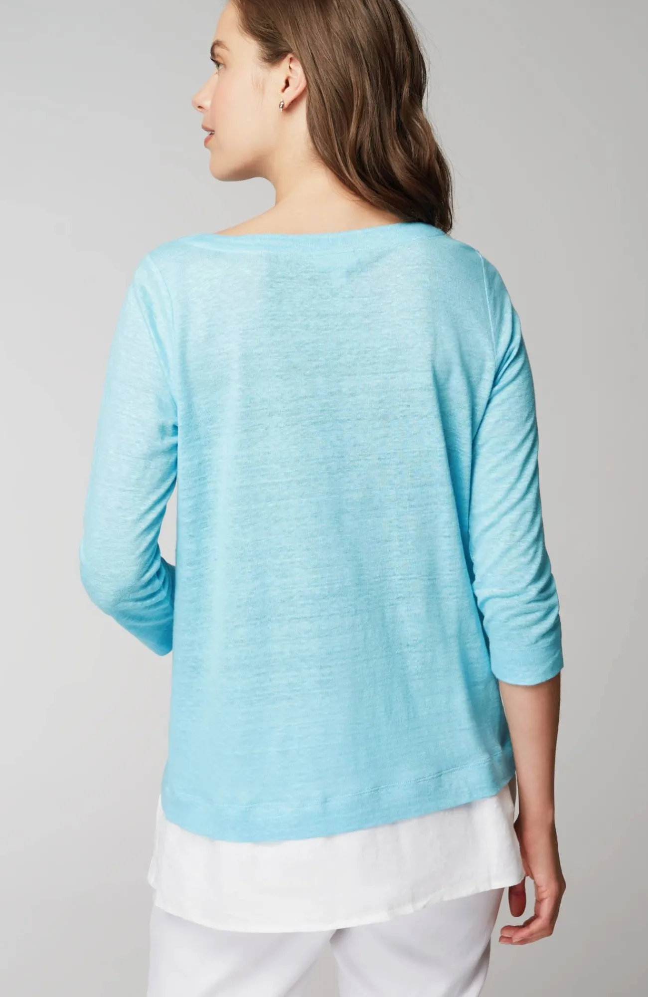 J.Jill Layered-Hem Mixed-Media Linen Tunic Best Sale