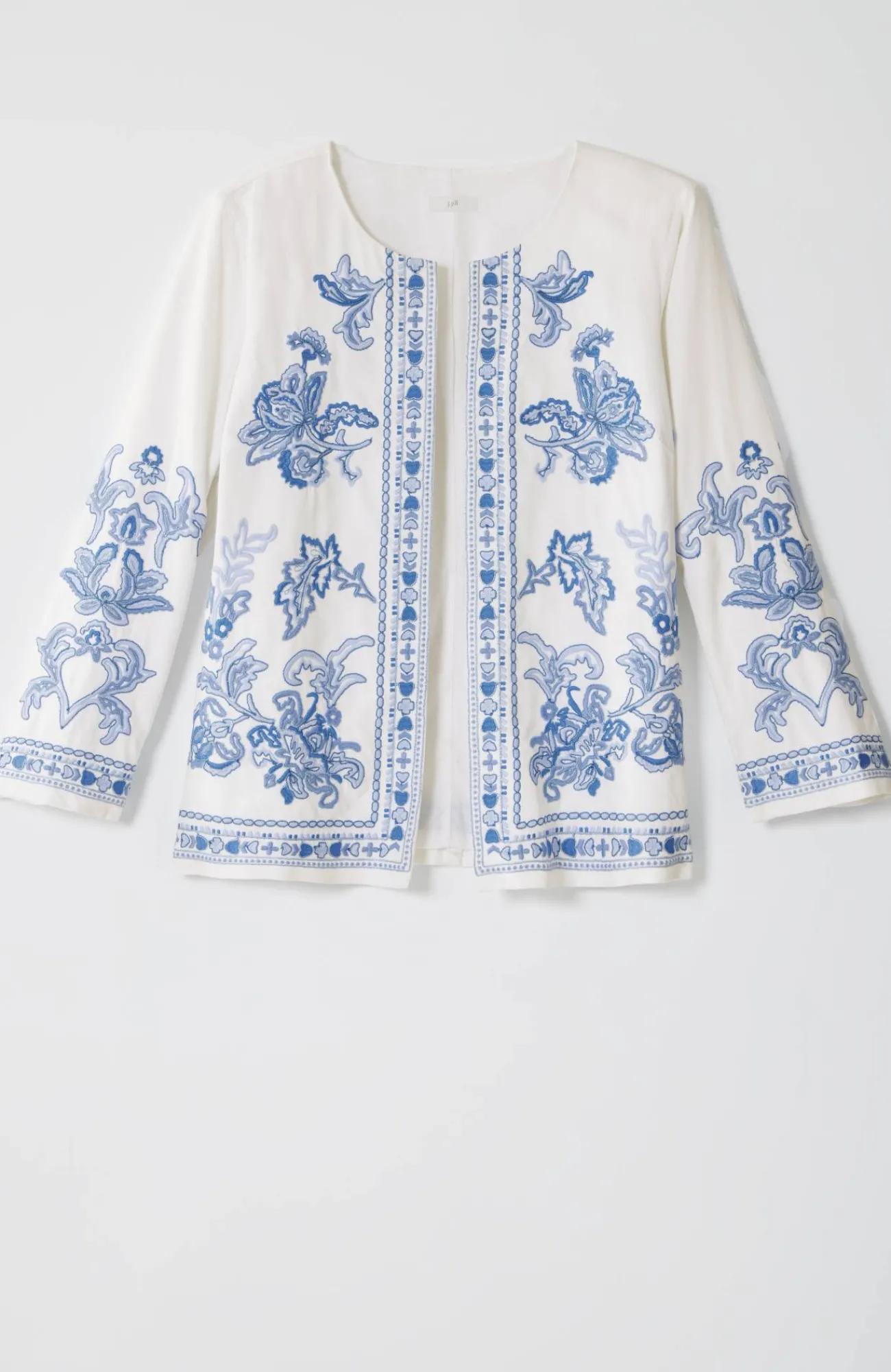 J.Jill Lightweight Embroidered Jacket White Multi Shop