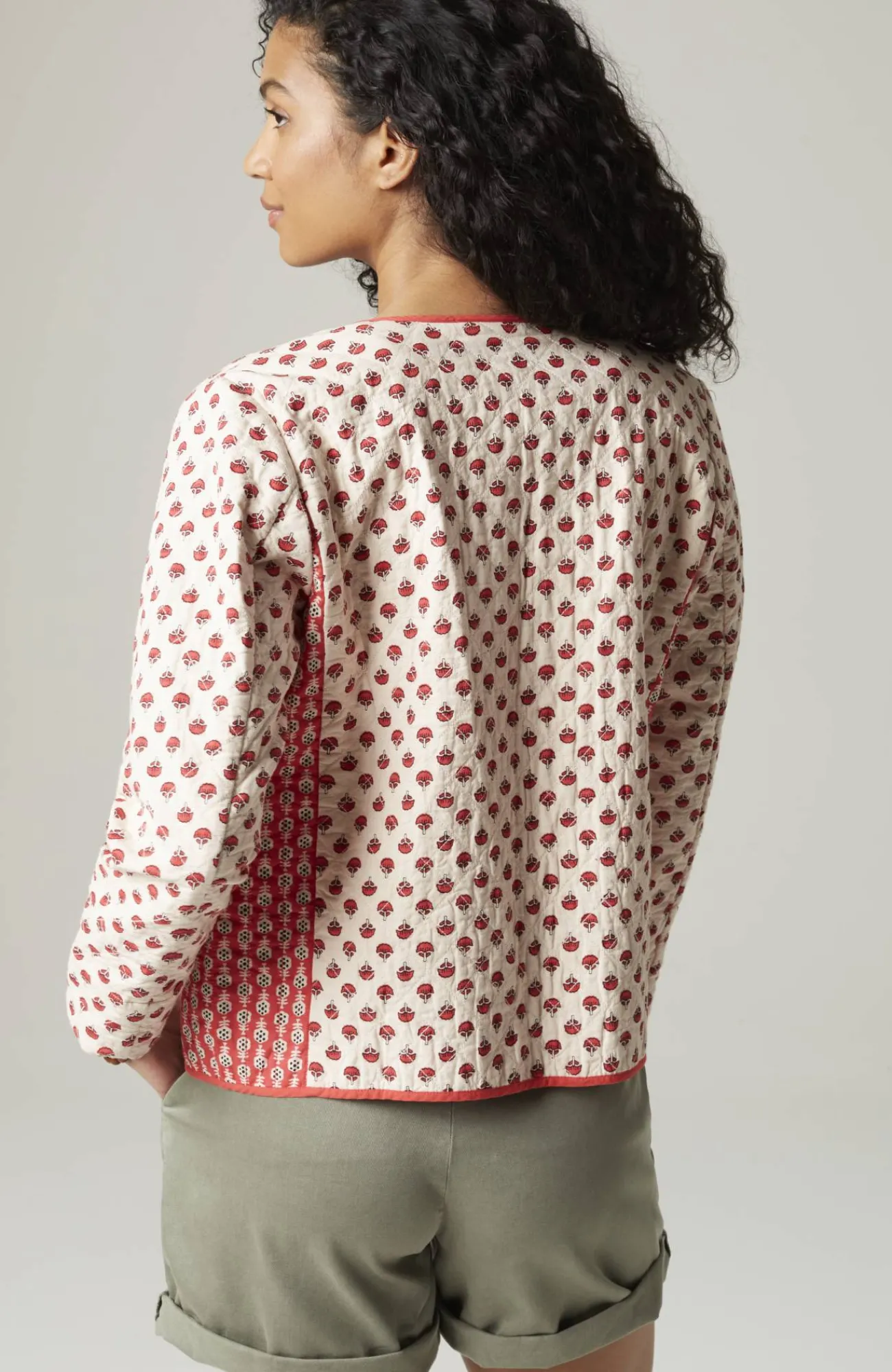 J.Jill Lightweight Mixed-Print Quilted Jacket Shop