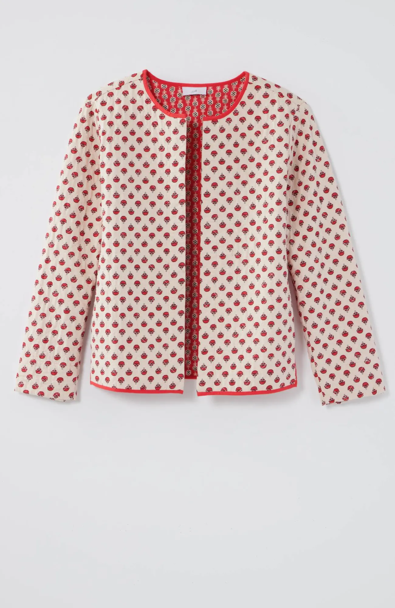 J.Jill Lightweight Mixed-Print Quilted Jacket Shop