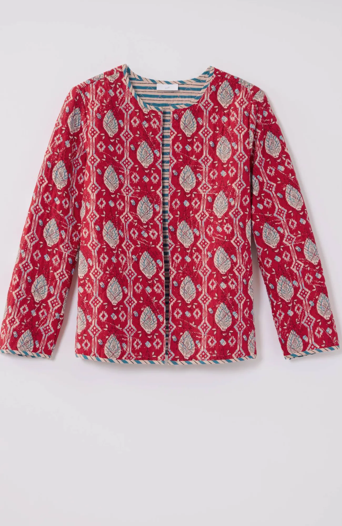 J.Jill Lightweight Mixed-Print Quilted Jacket Shop