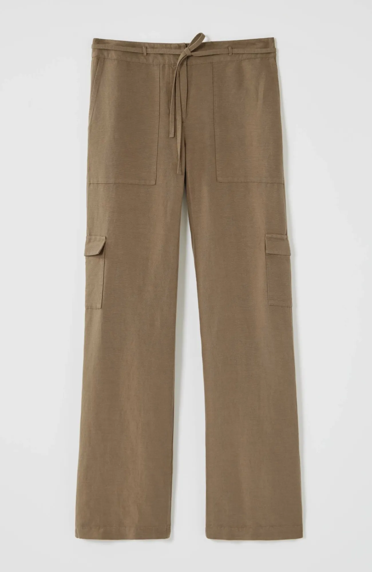 J.Jill Linen & Rayon Wide-Leg Cargo Pants Coconut Shell Cheap
