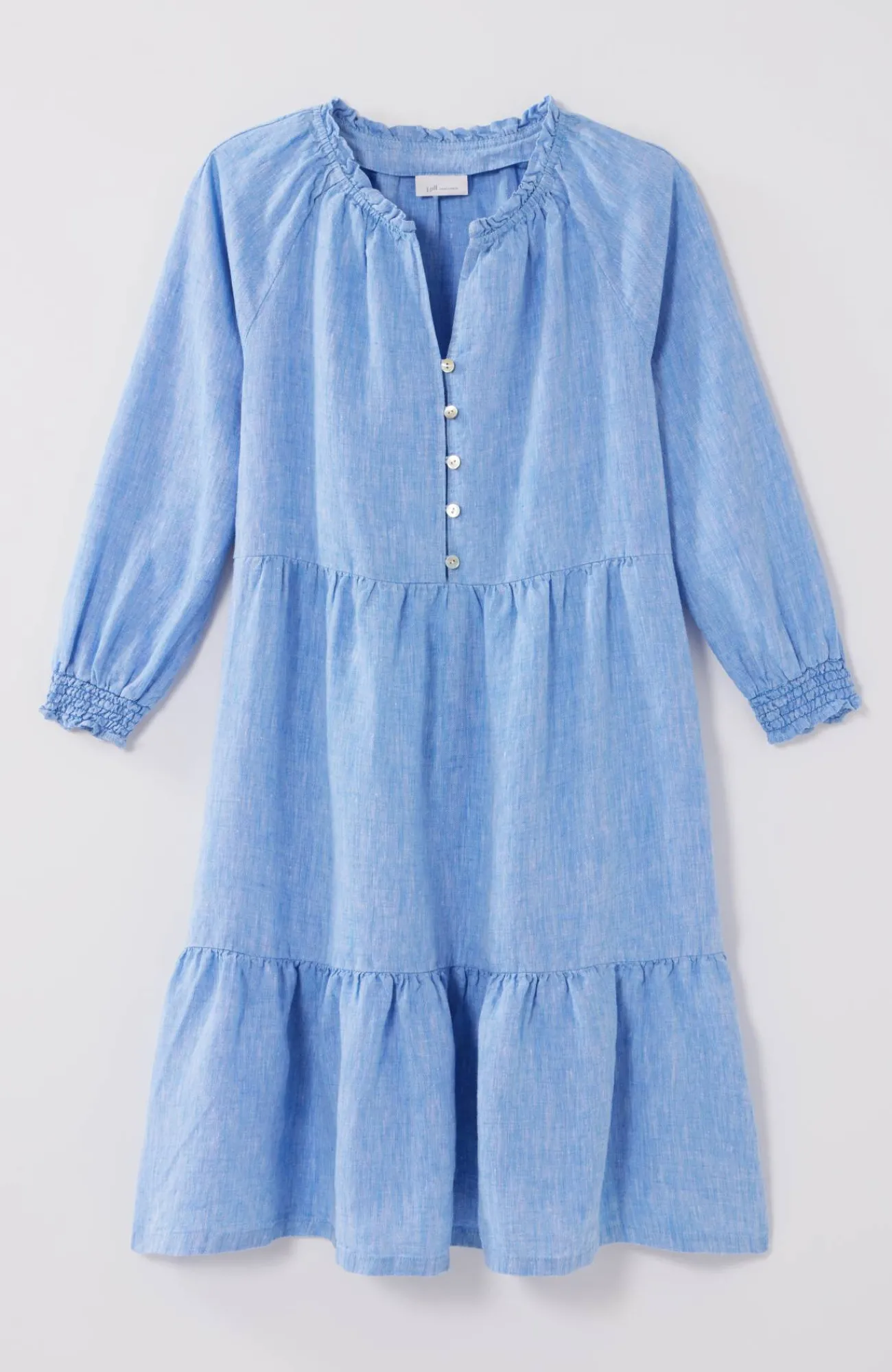 J.Jill Linen Ruffled-Neck Dress Flash Sale