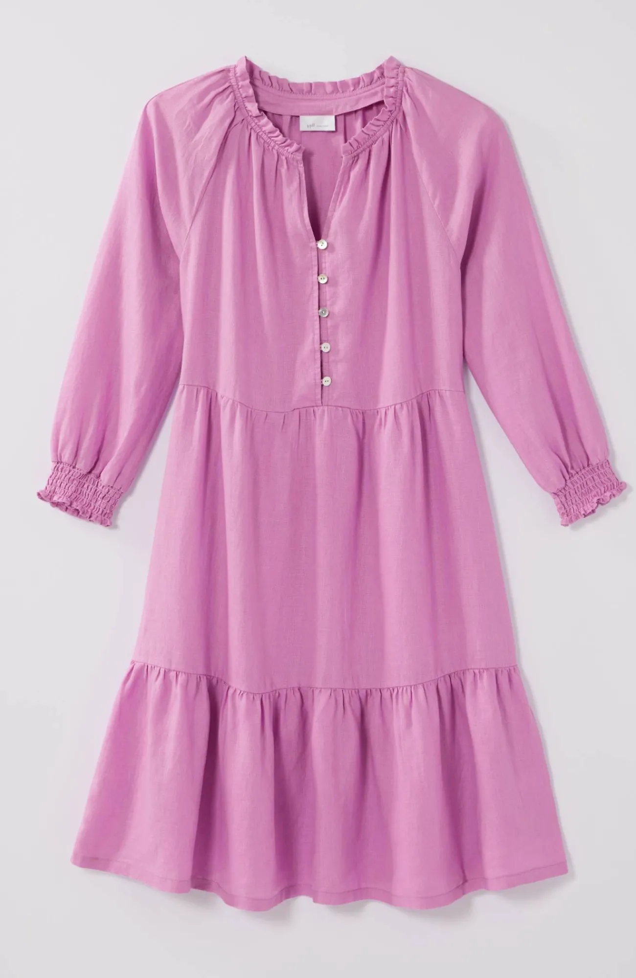 J.Jill Linen Ruffled-Neck Dress Flash Sale