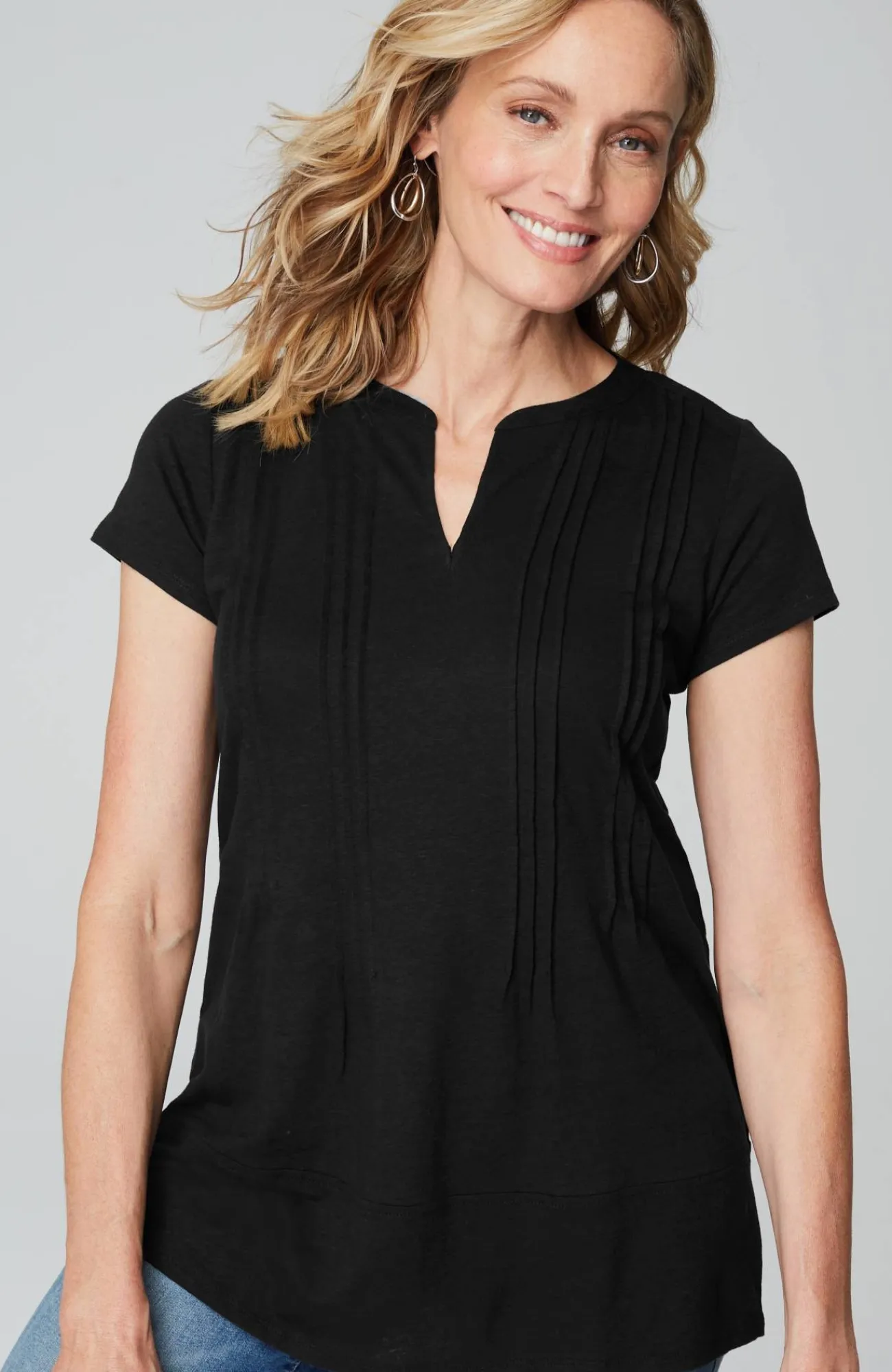 J.Jill Linen-Blend Pintucked Tunic Clearance