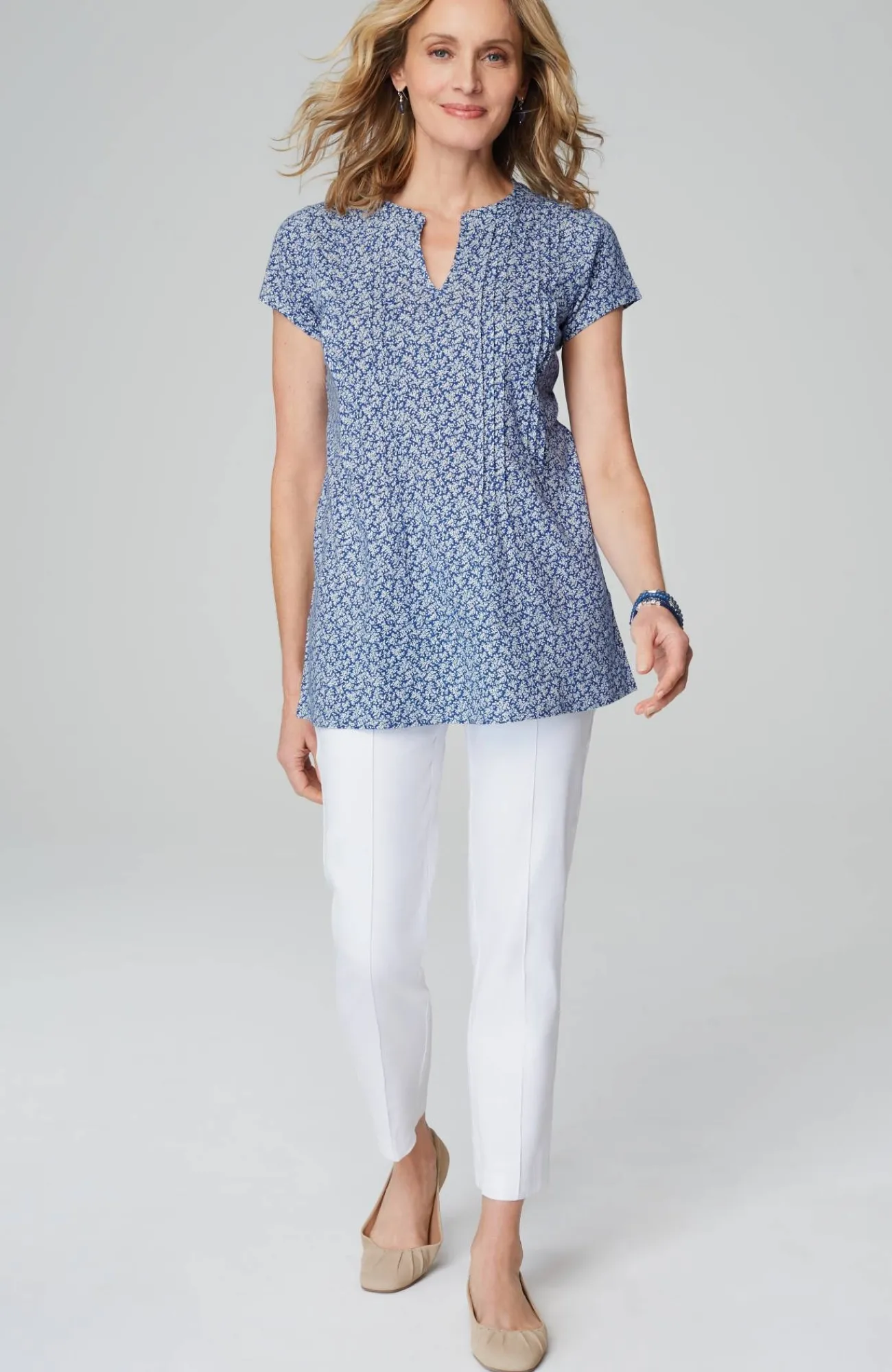 J.Jill Linen-Blend Pintucked Tunic Clearance