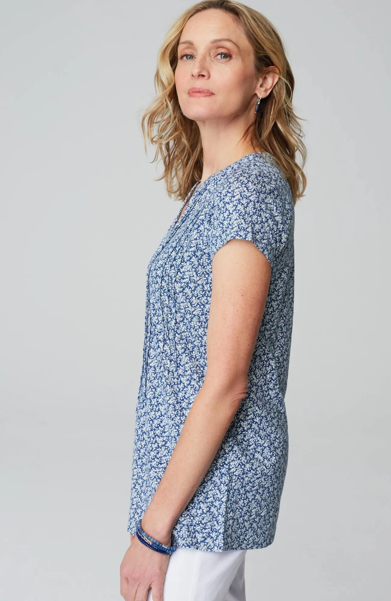J.Jill Linen-Blend Pintucked Tunic Clearance