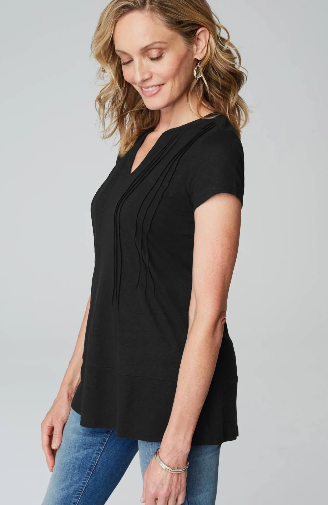 J.Jill Linen-Blend Pintucked Tunic Clearance
