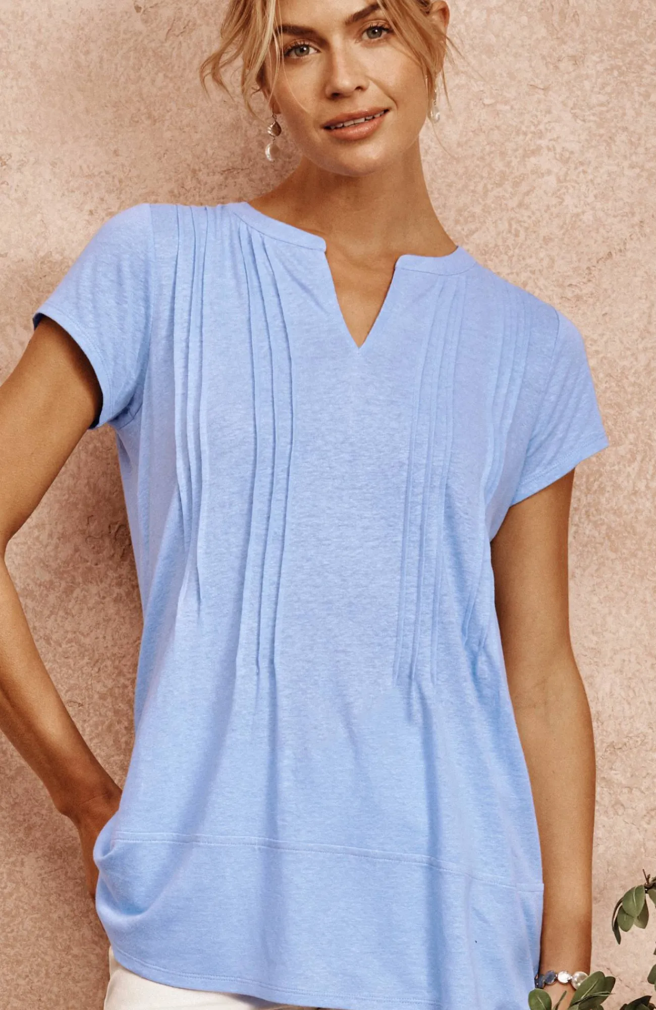 J.Jill Linen-Blend Pintucked Tunic Clearance