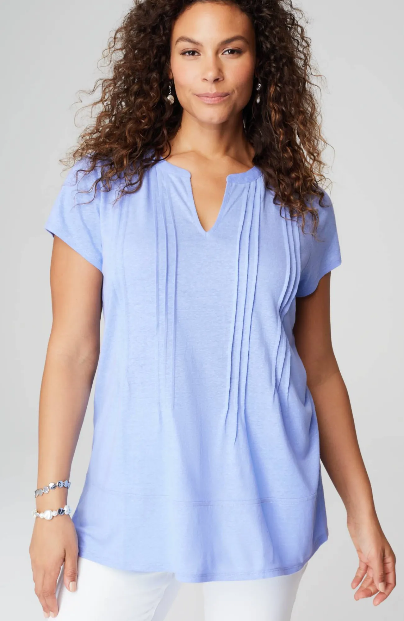 J.Jill Linen-Blend Pintucked Tunic Clearance