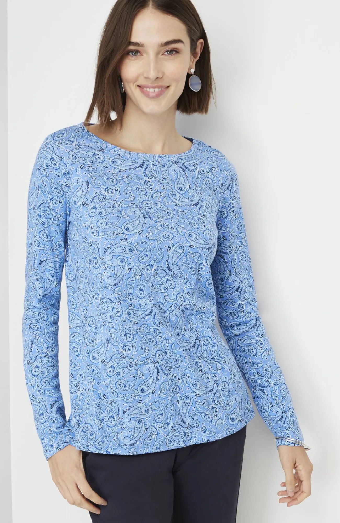 J.Jill Long-Sleeve Pima Crew-Neck Tee Flash Sale
