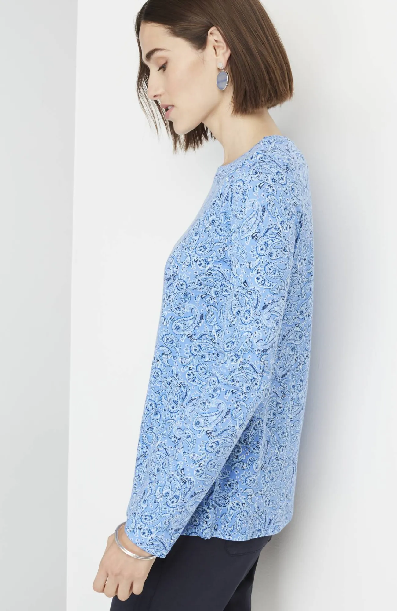 J.Jill Long-Sleeve Pima Crew-Neck Tee Flash Sale