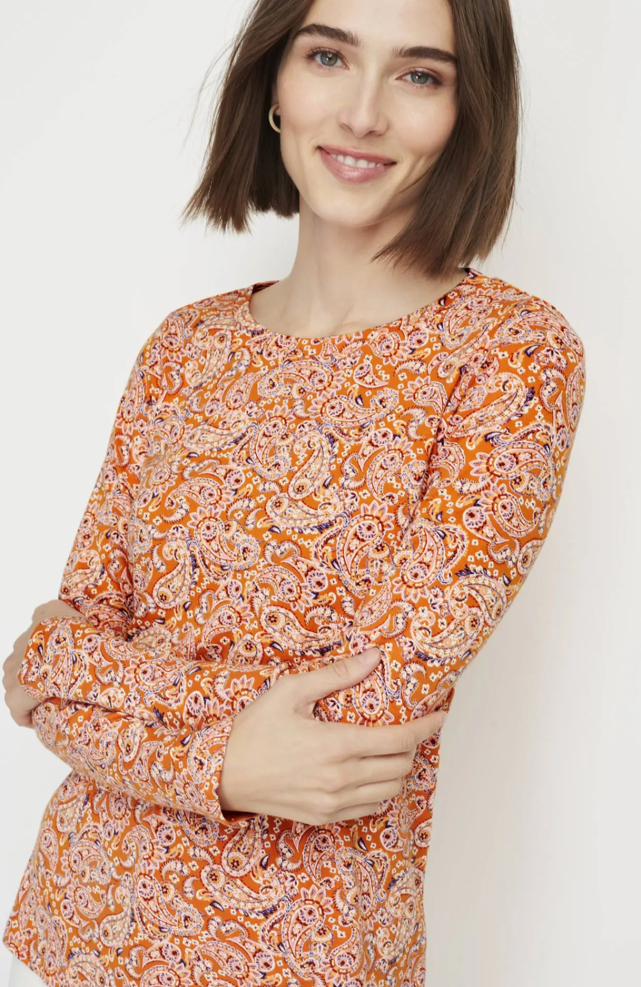 J.Jill Long-Sleeve Pima Crew-Neck Tee Flash Sale