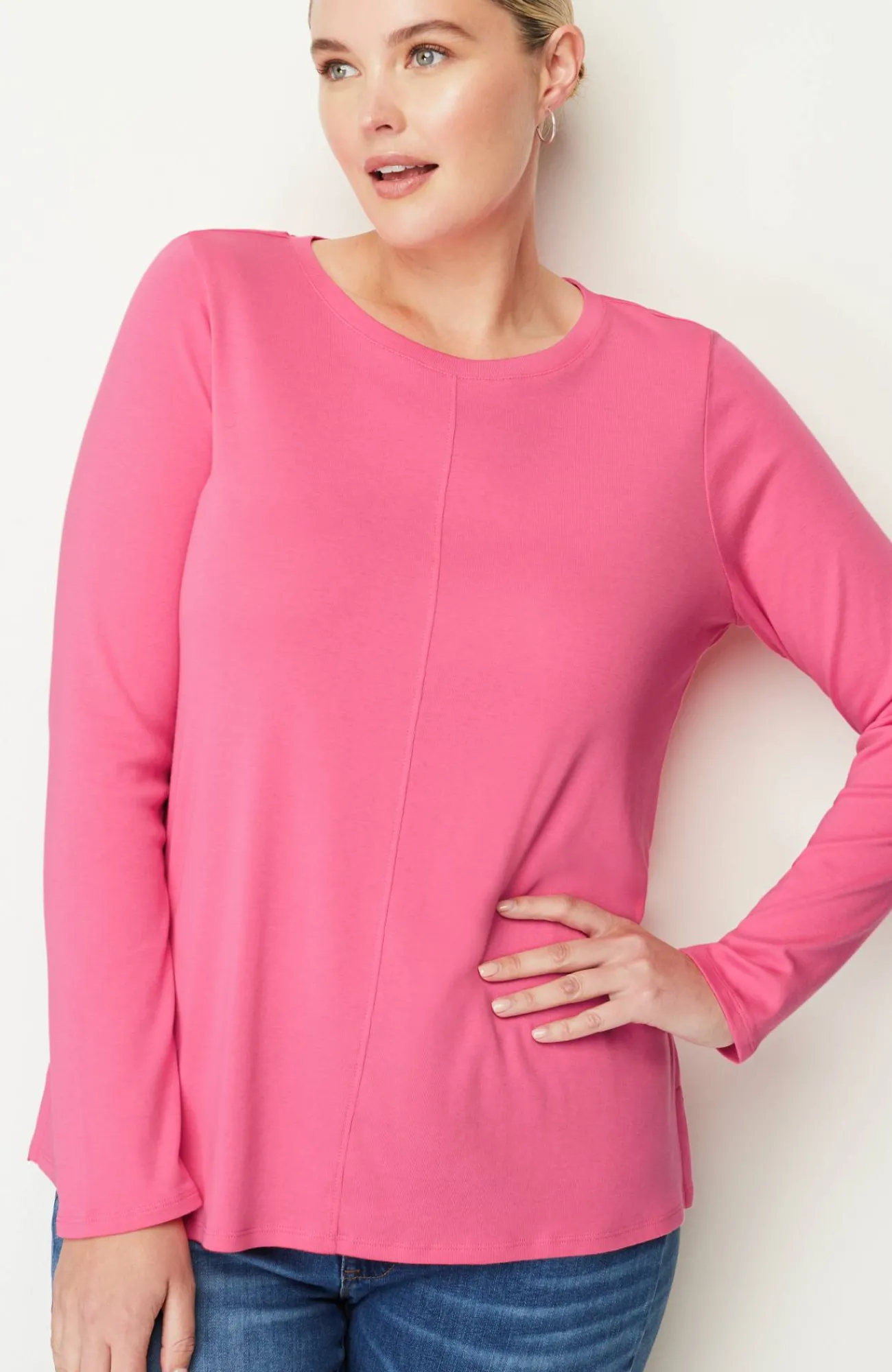 J.Jill Long-Sleeve Pima Crew-Neck Tee Flash Sale